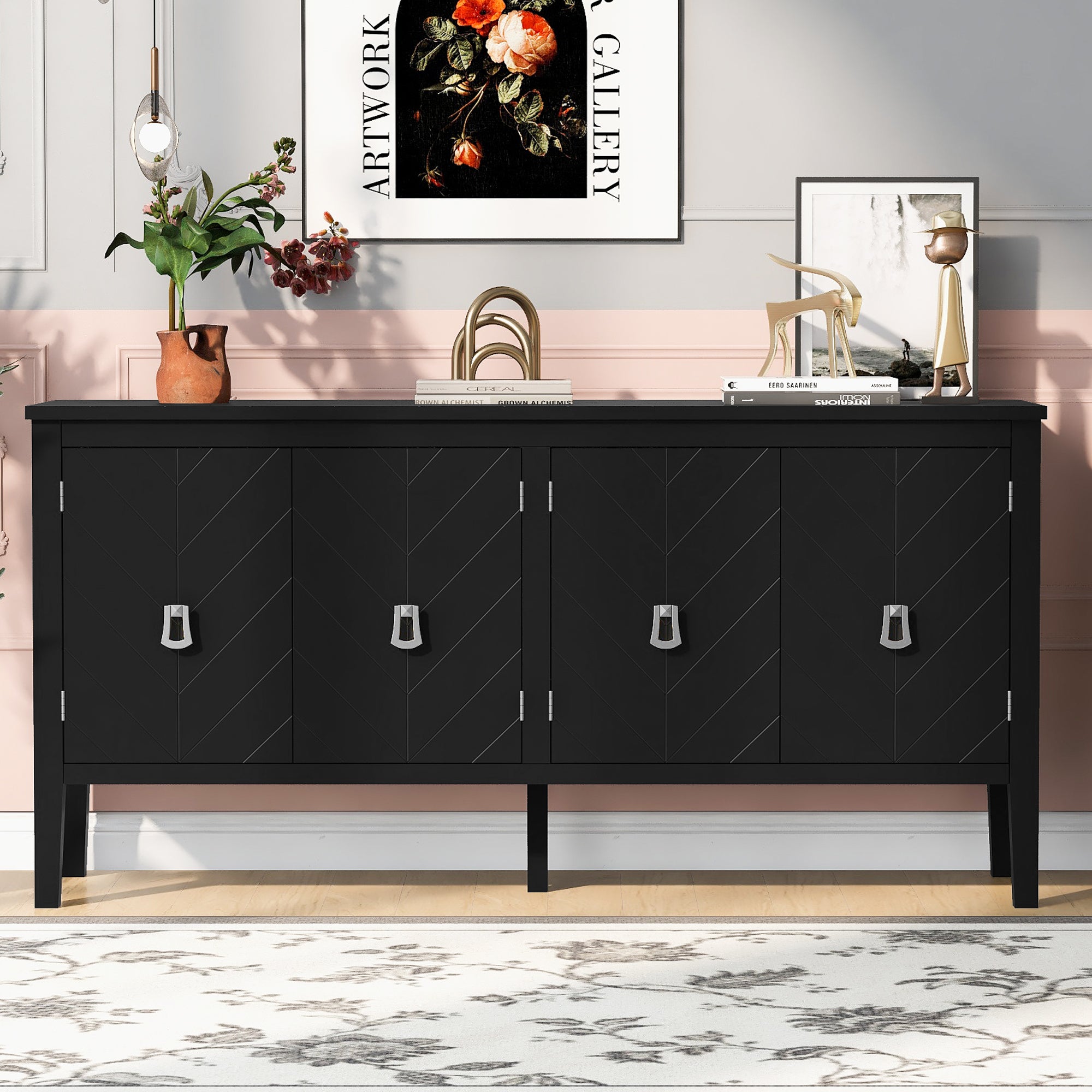 Geometric Sideboard: Vintage Style & Elegance