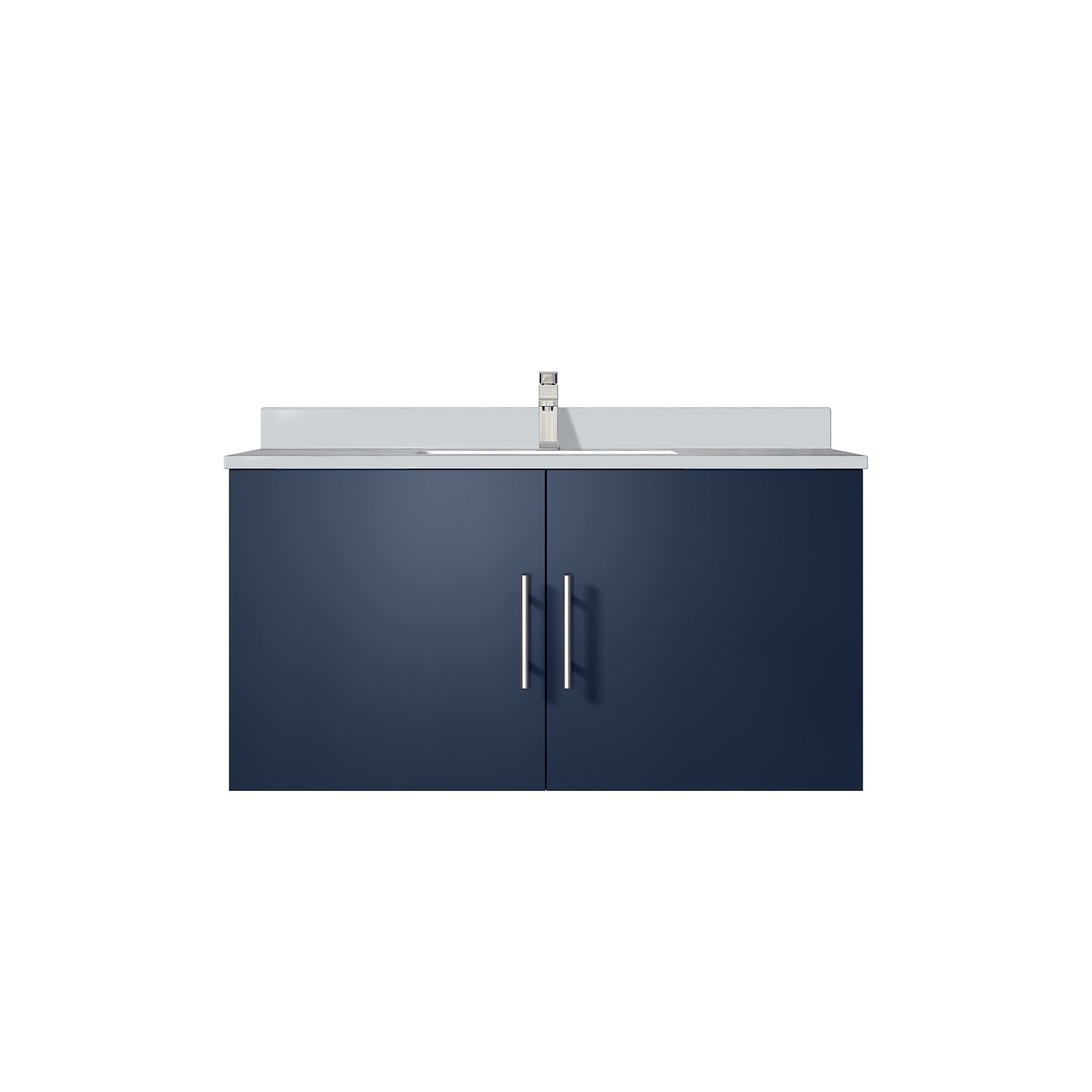 Navy Blue 36" Bath Vanity w/ Marble Top & Faucet