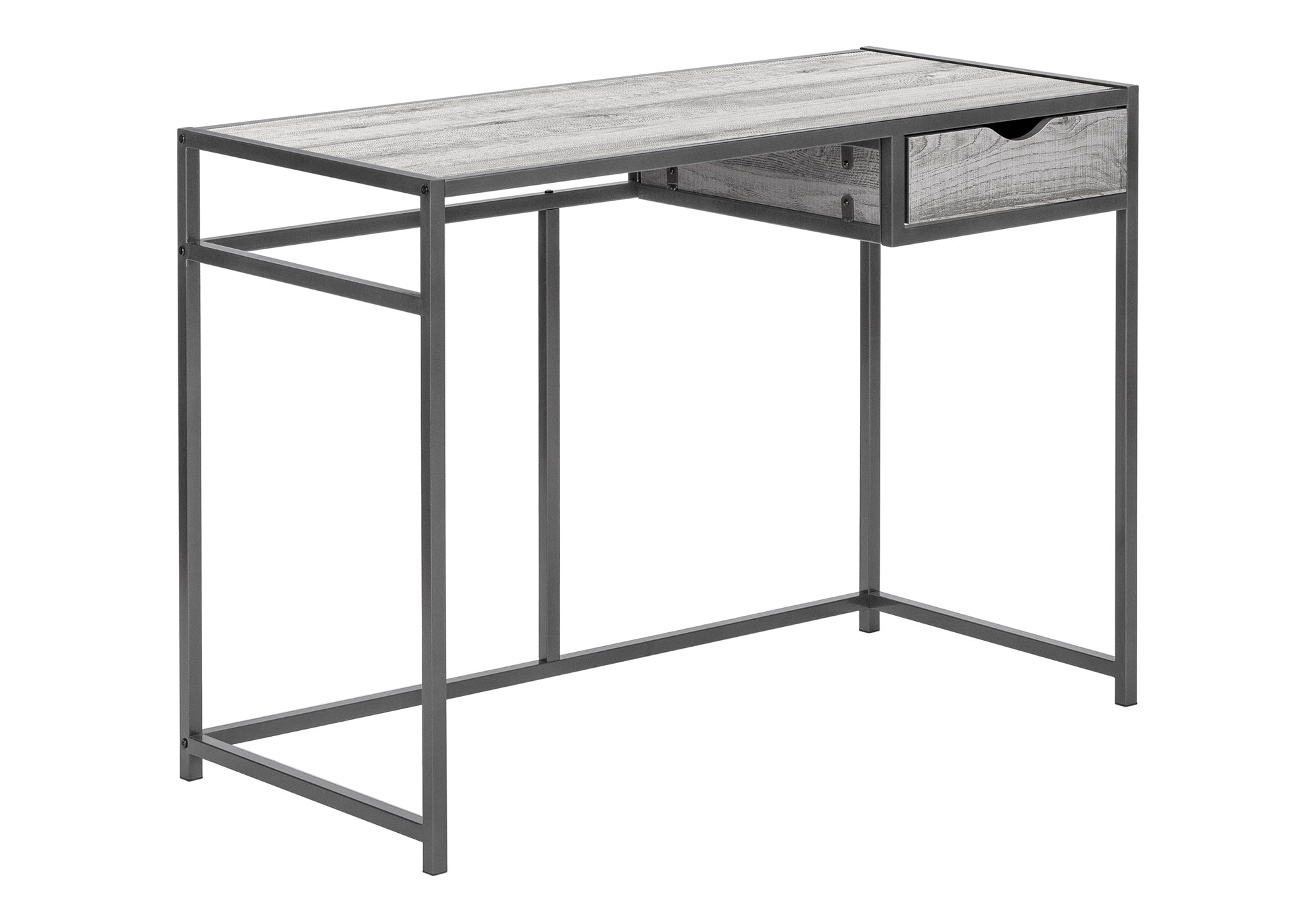 Modern Grey Computer Desk | 42" Home Office Desk w/ Drawer