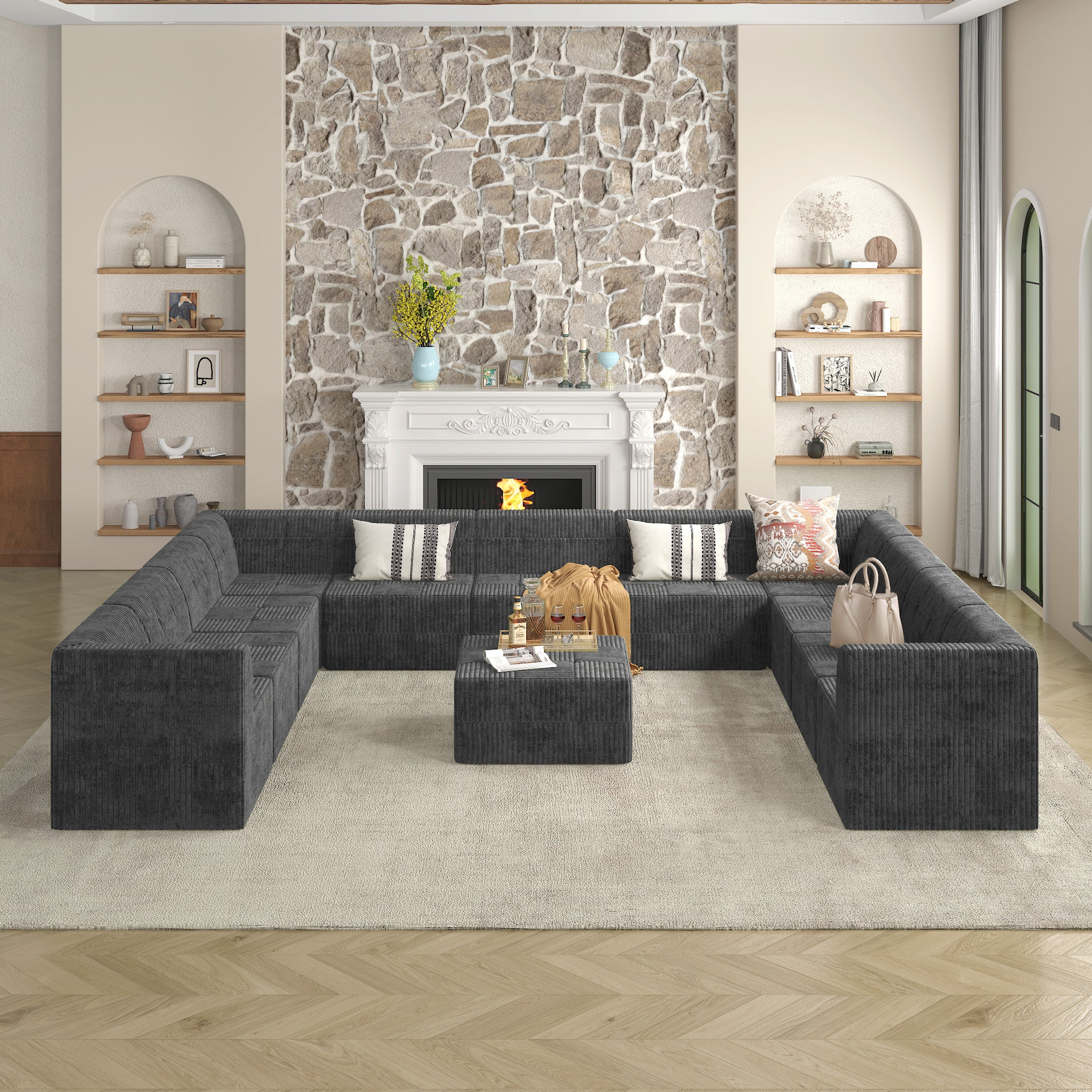 U-Shaped Modular Sectional Sofa: Modern & Comfy