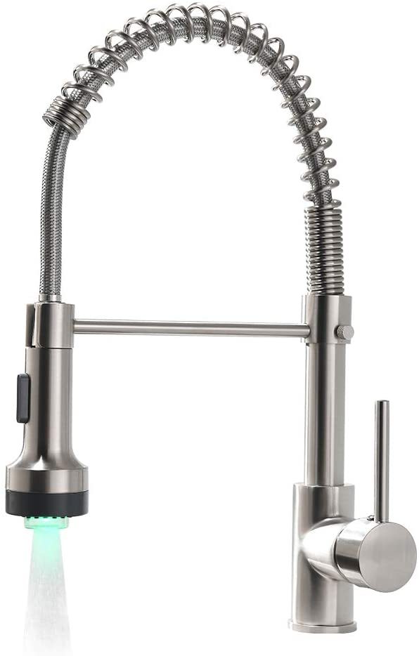 LED Kitchen Faucet: Pull-Down Sprayer, Single Handle