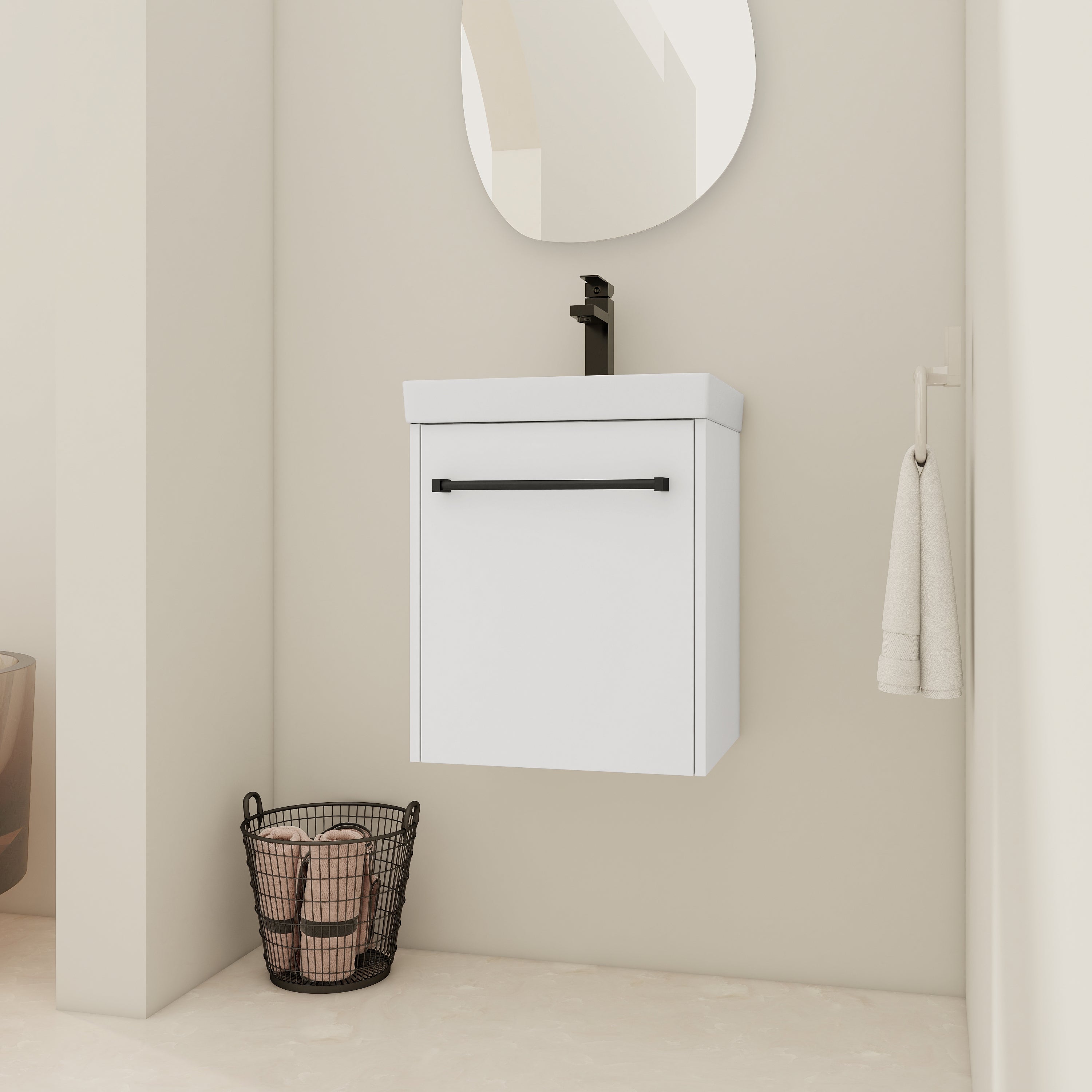 18" Floating Vanity: Small Bathroom Storage Solution