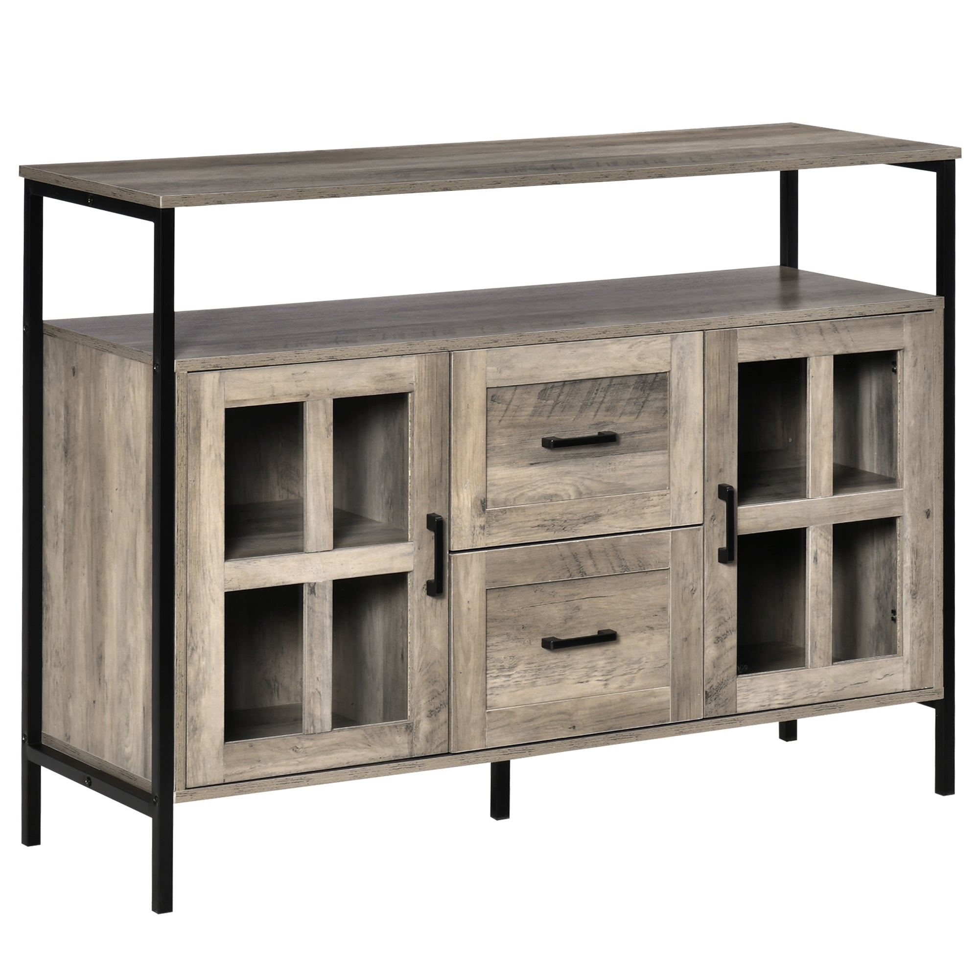 Industrial Sideboard Buffet Cabinet, Gray