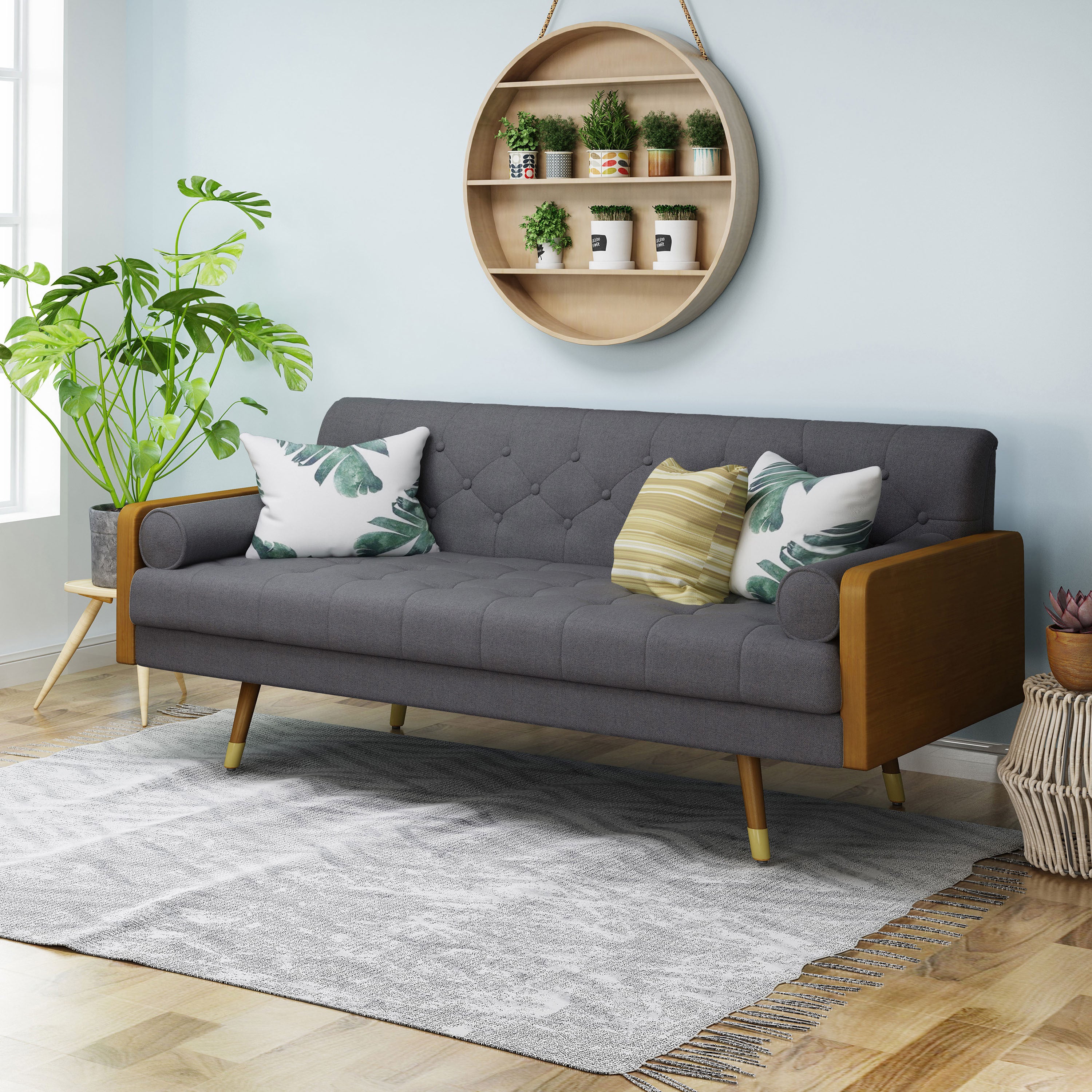 Aidan Mid-Century Tufted Sofa: Modern Comfort