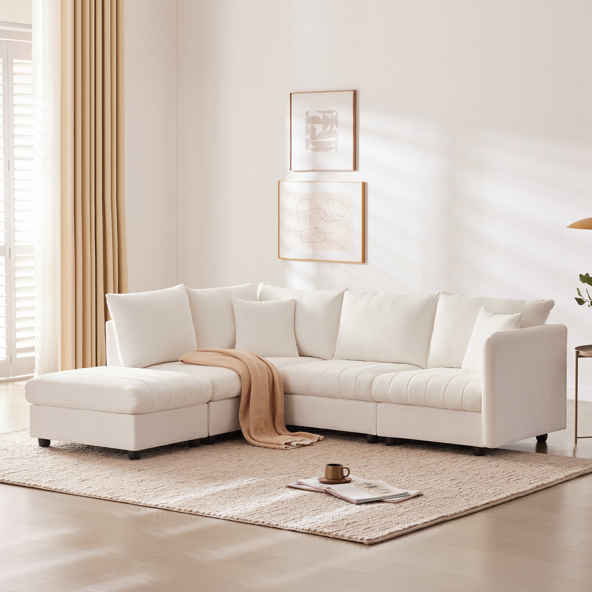 Modern Sectional Sofa: 5-Seat L-Shape Couch