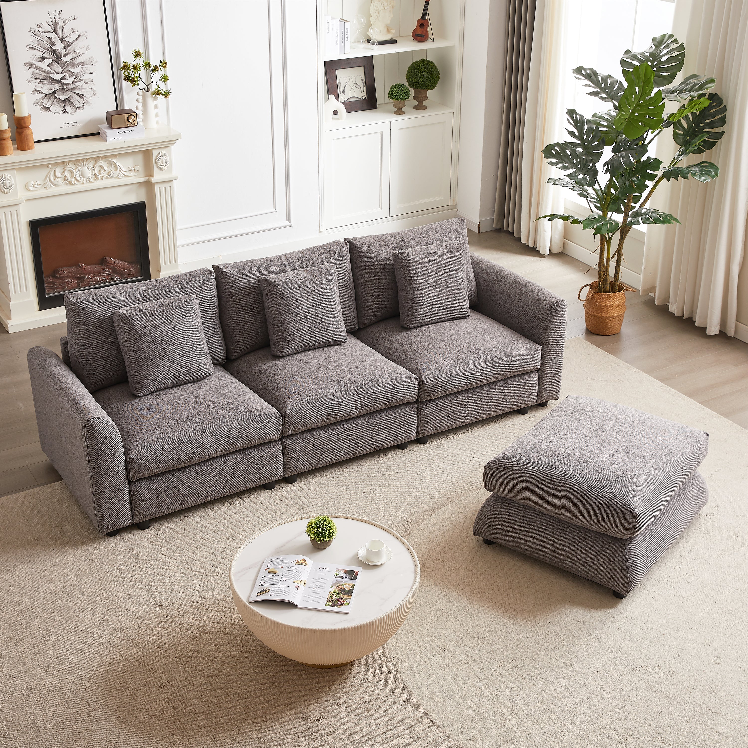 Modular Sofa: L-Shaped Sleeper with Ottoman