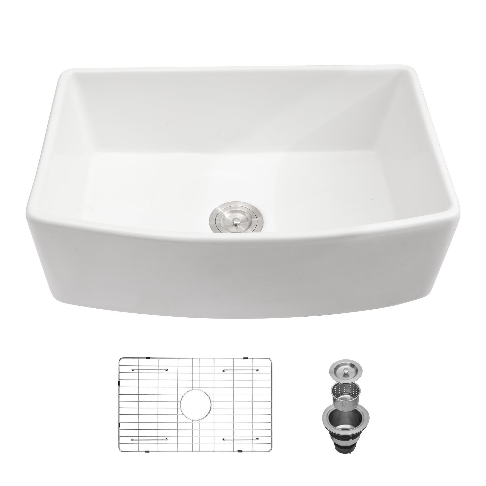 30" White Farmhouse Apron Front Kitchen Sink
