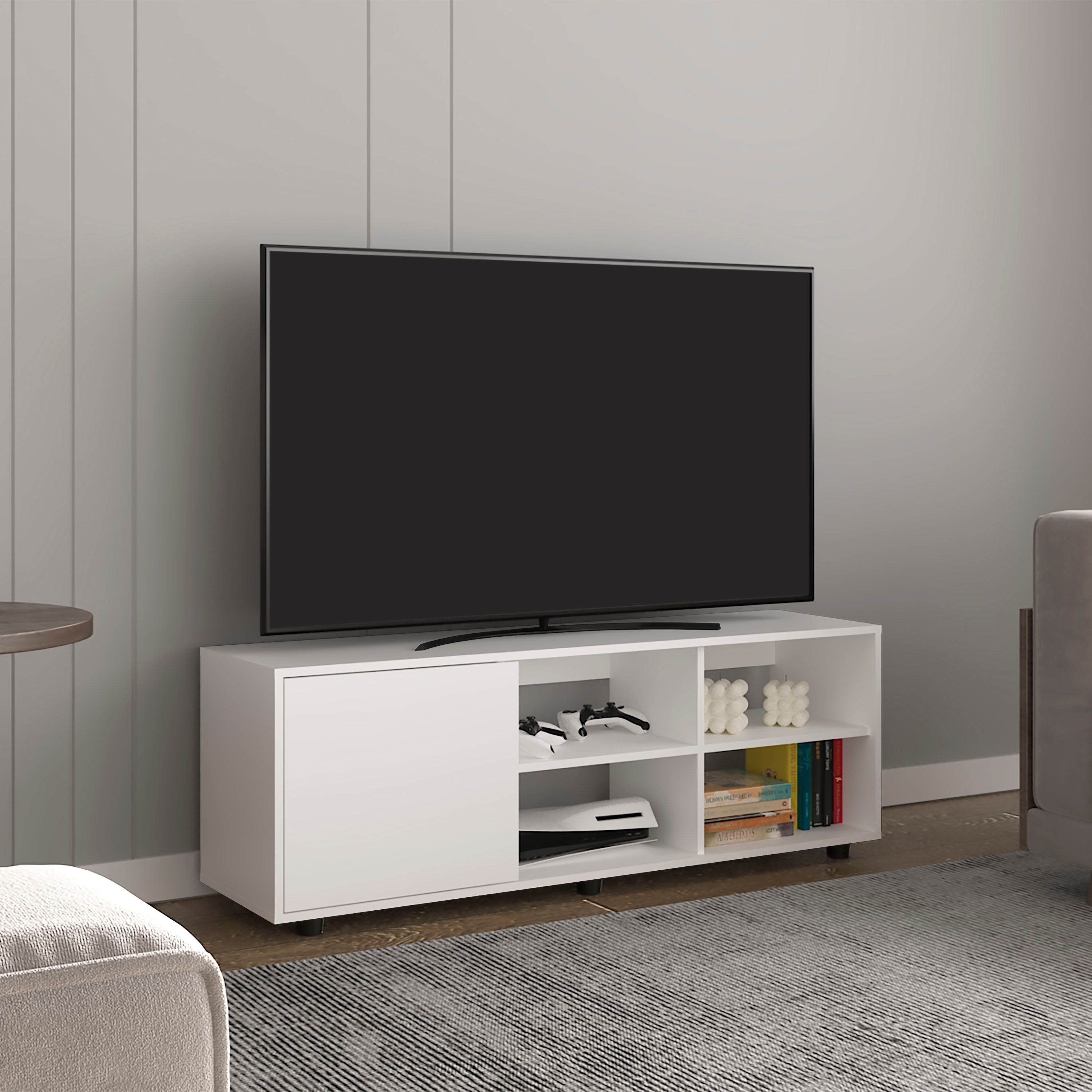 Adel 51" TV Stand w/ Cabinet & Shelves - Living Room