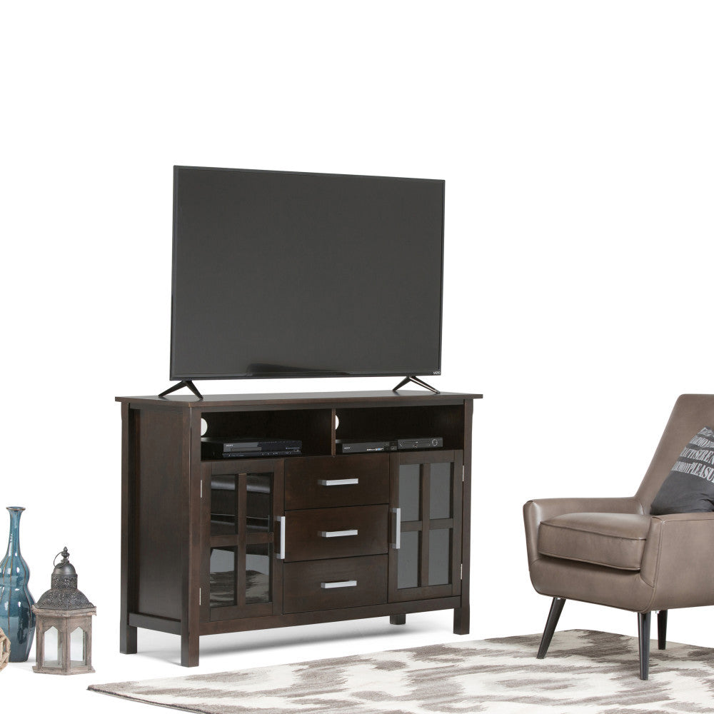 Kitchener Tall TV Stand, Hickory Brown Media Console