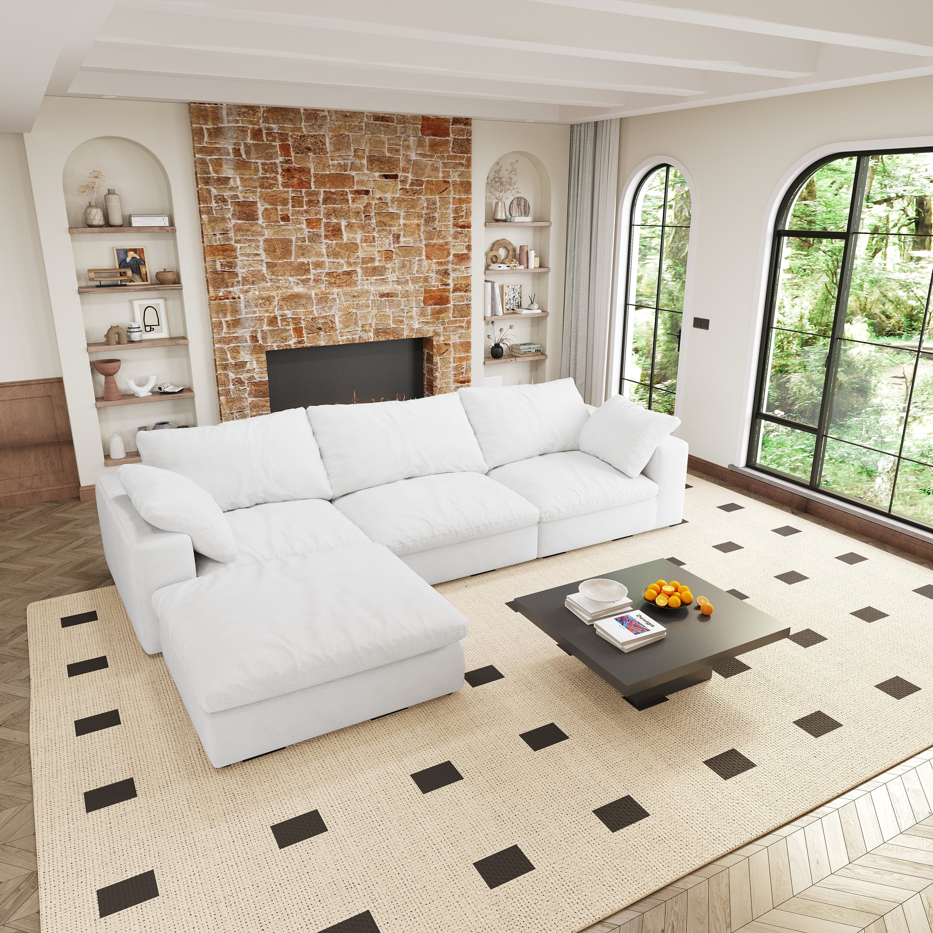 Cloud Modular Sectional Sofa w/ Storage Ottoman | 120"