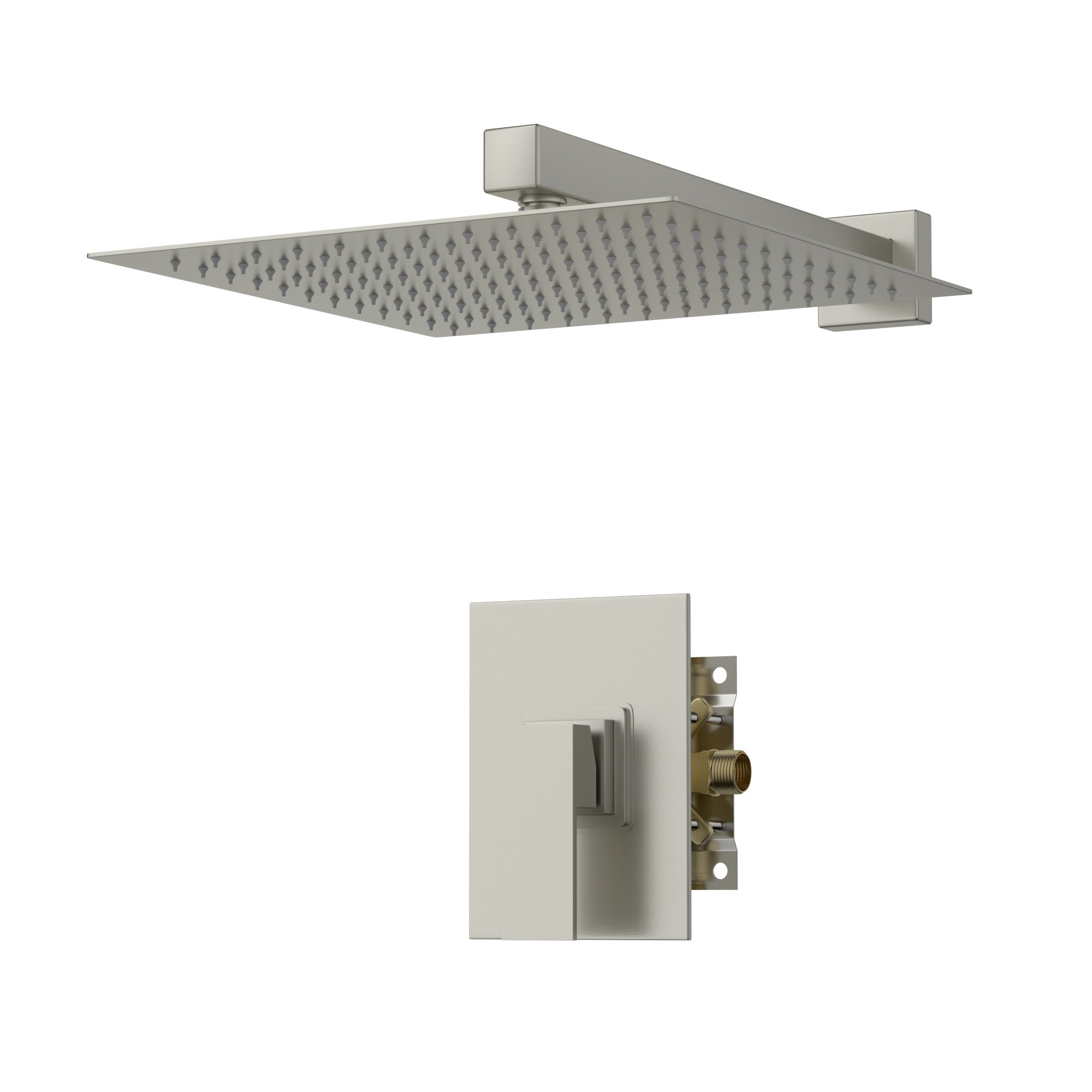 Rainfall Shower System: 10" Head, Brushed Nickel