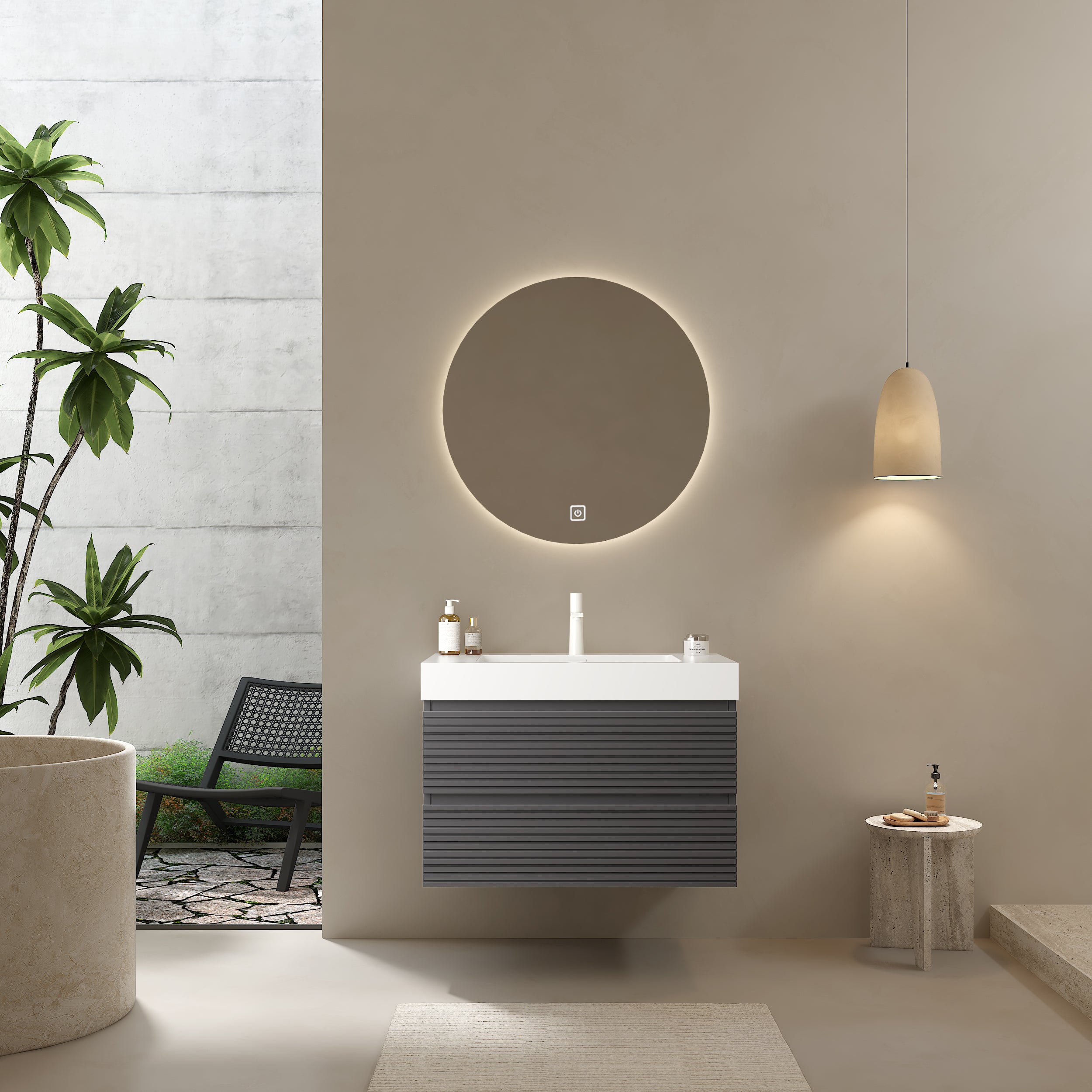 VENO 30" White Floating Vanity with Sink & Drawers