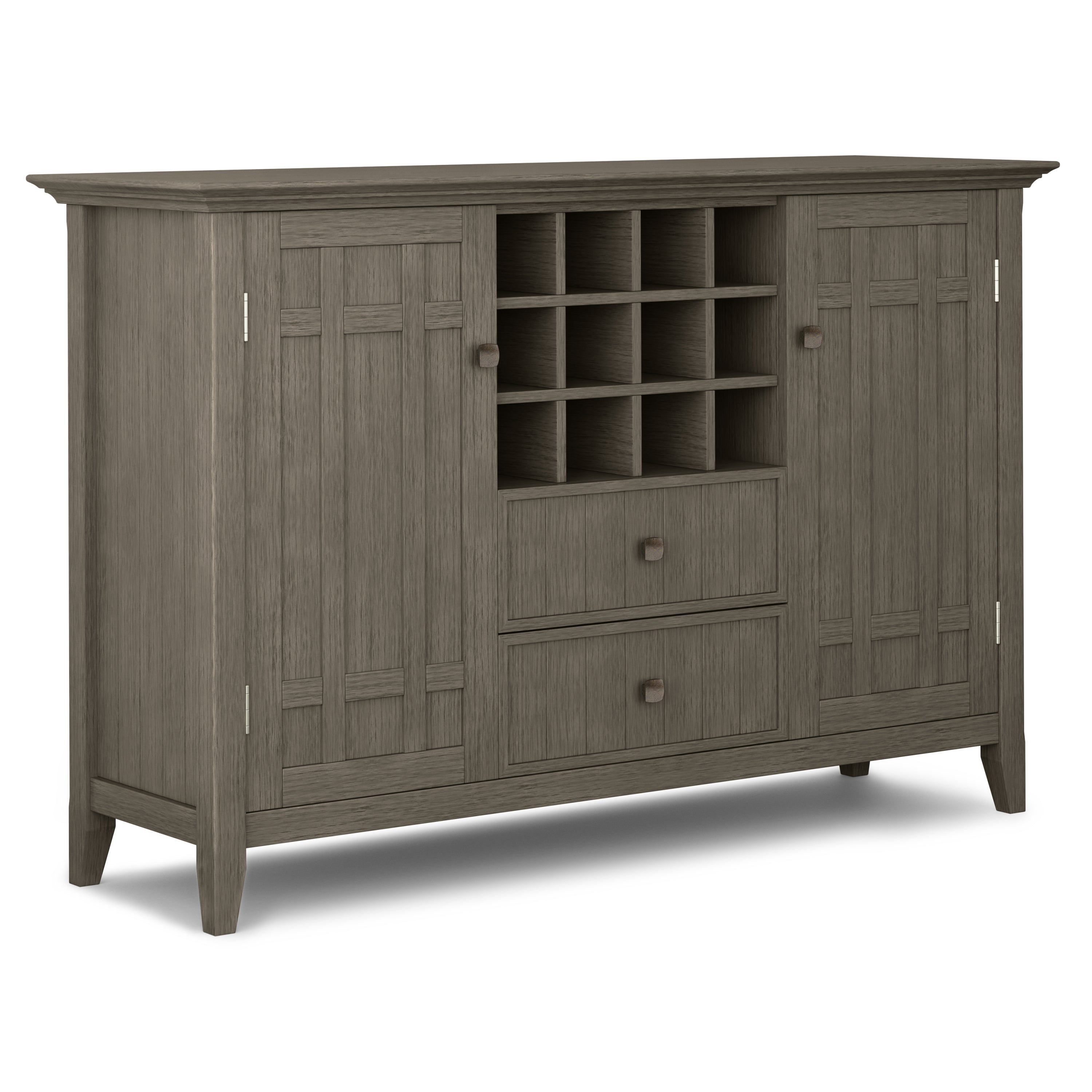 Bedford Farmhouse Grey Sideboard Buffet & Wine Rack