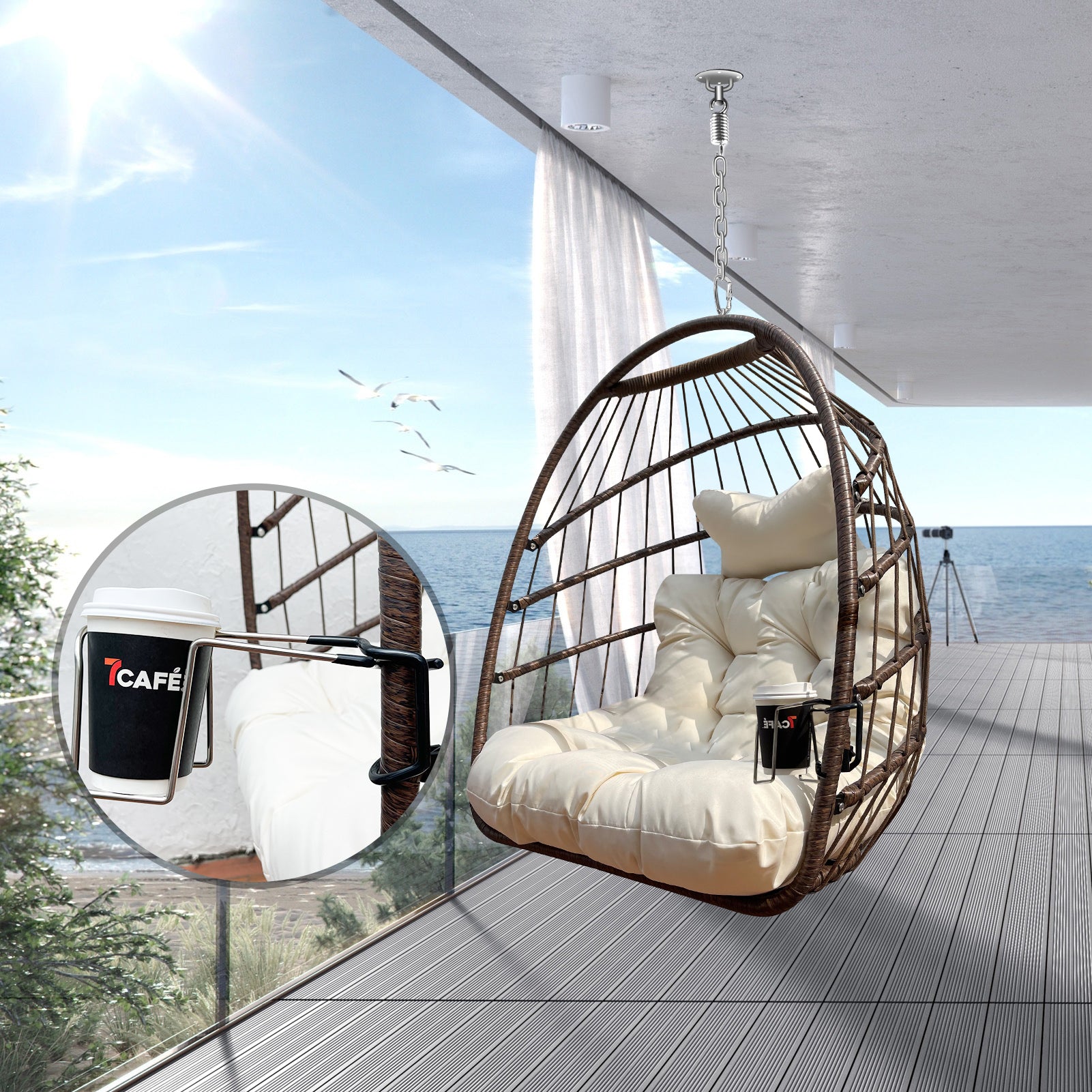Hanging Egg Chair: Outdoor & Indoor, 350lbs