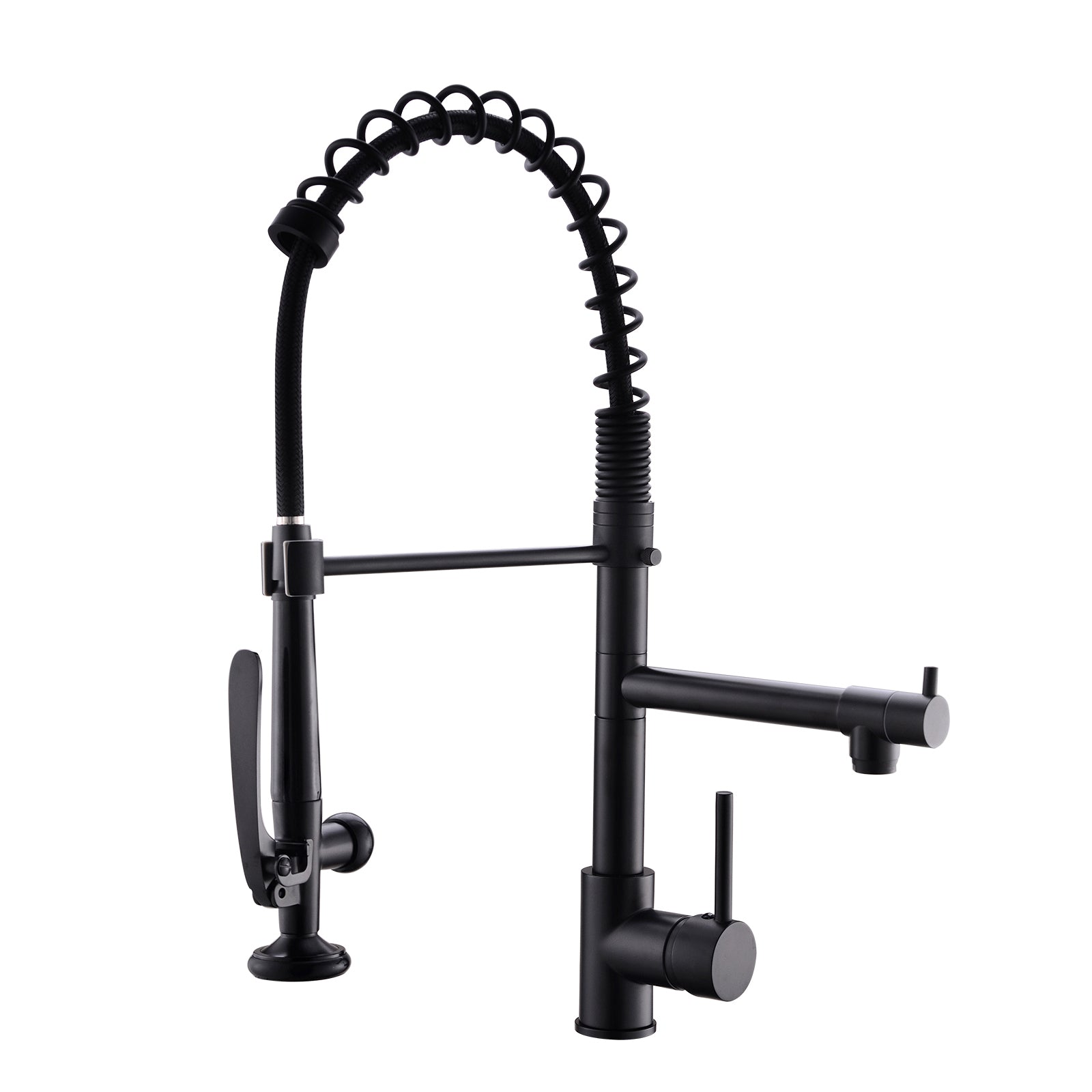 Black & Nickel Pull-Down Kitchen Faucet