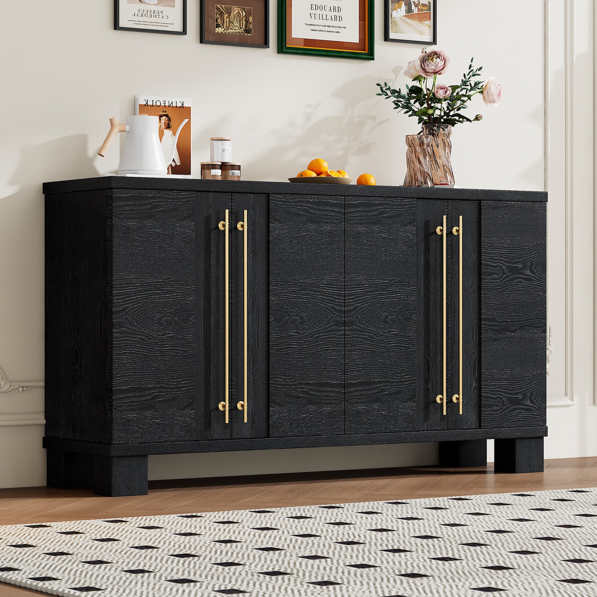 Black Wood Sideboard Buffet: Storage & Style