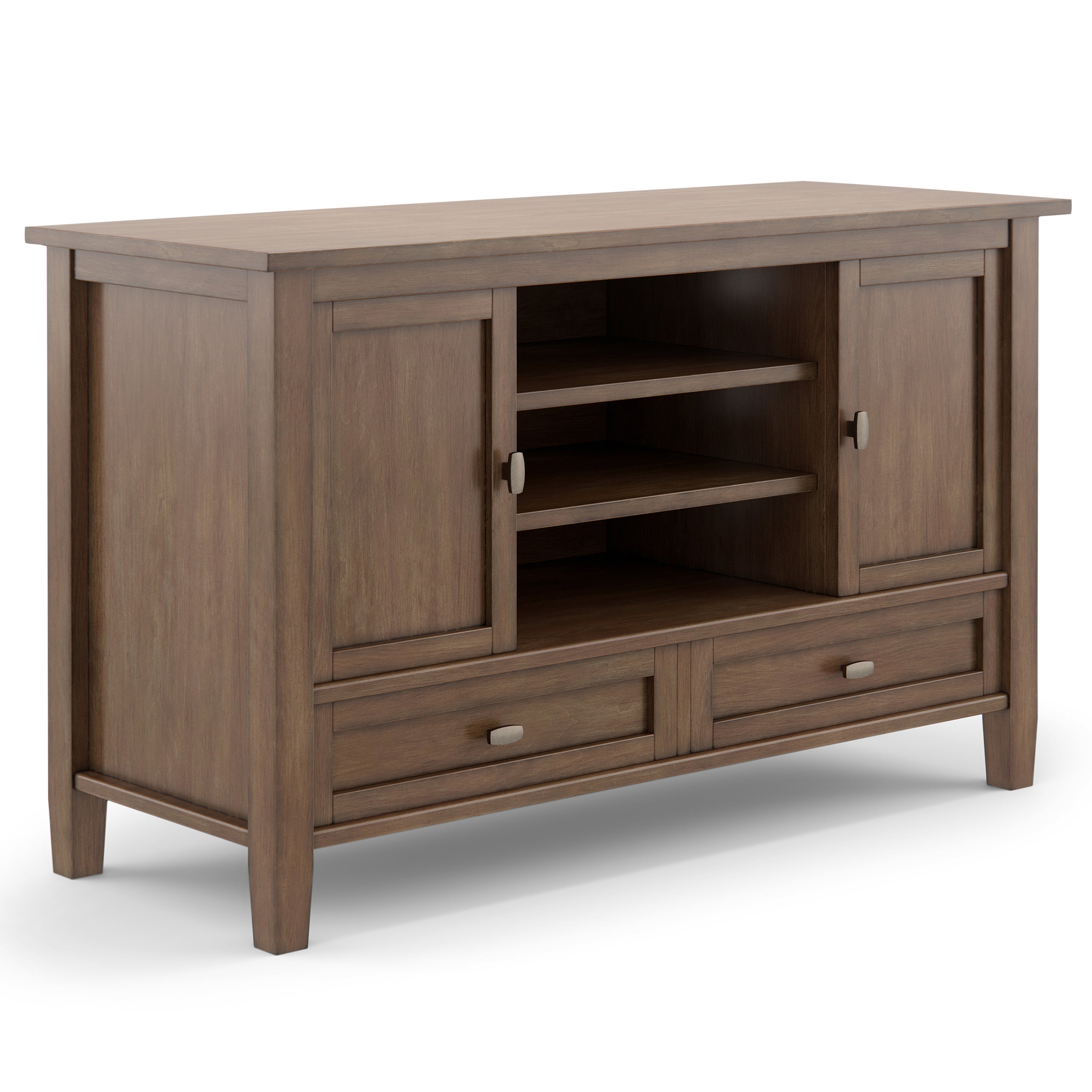 Warm Shaker TV Stand - Rustic Brown Media Console