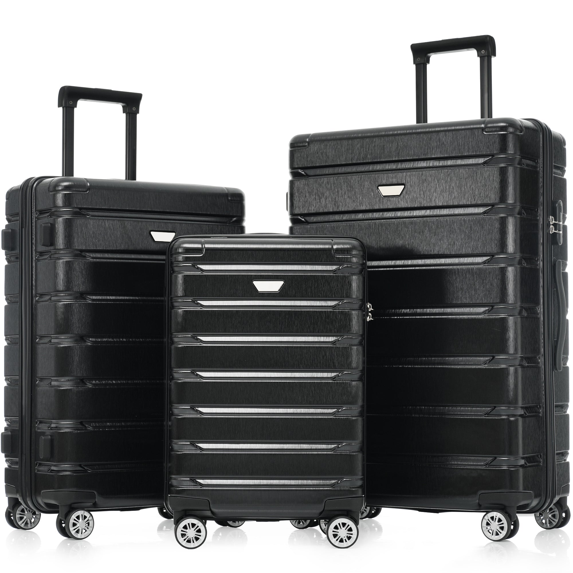 Durable 3-Piece Luggage Set w/Spinner Wheels