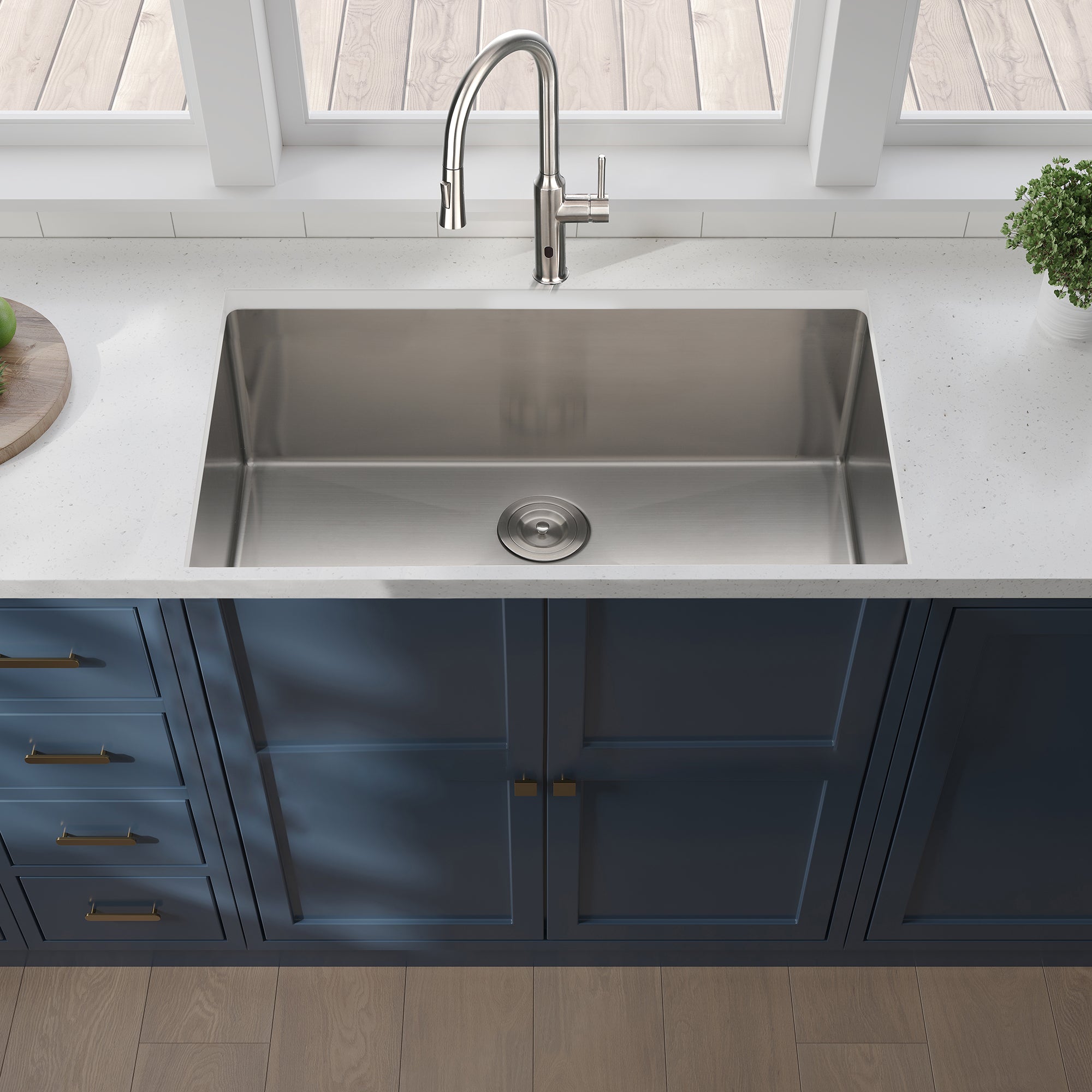 33x19x10" Undermount Stainless Steel Kitchen Sink