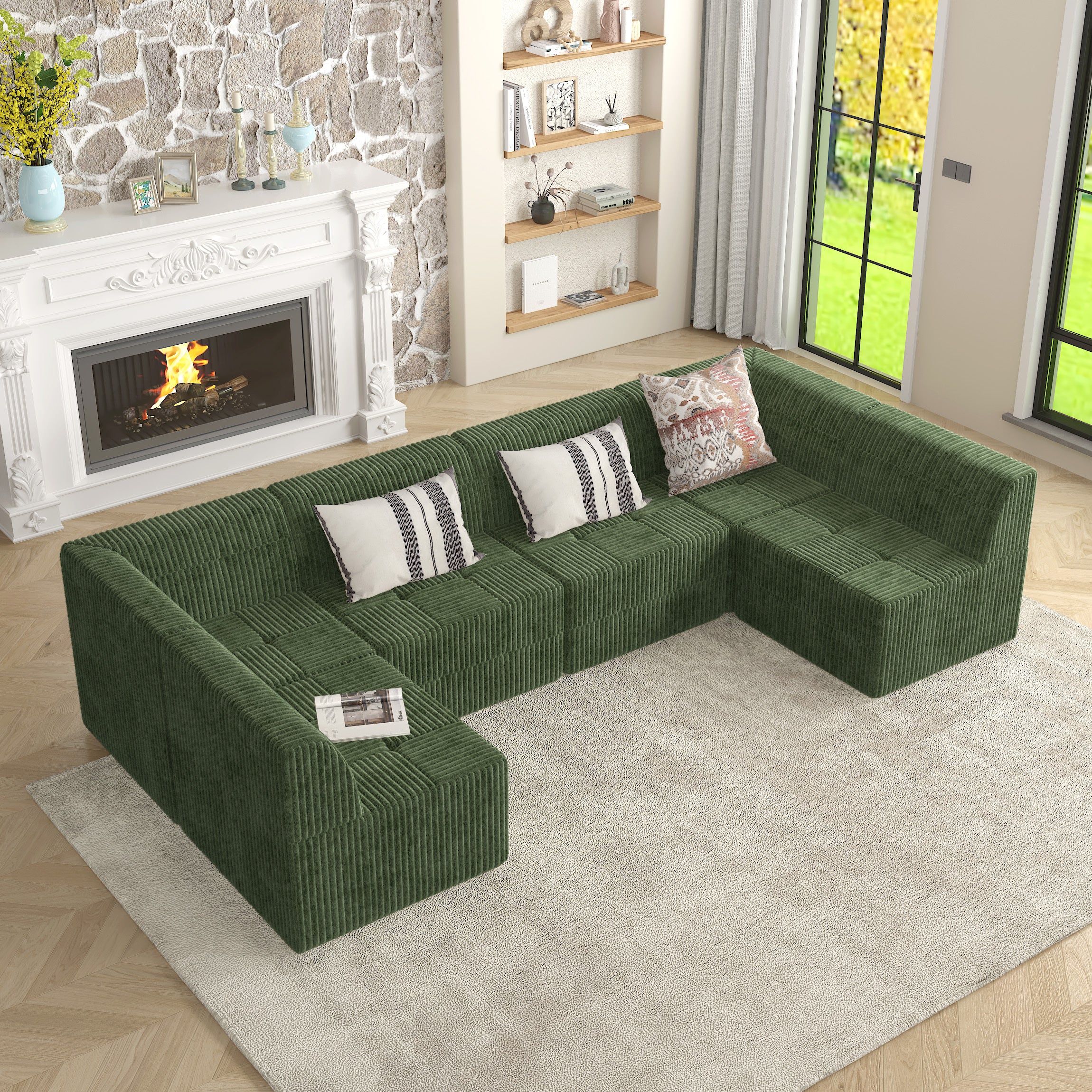 U-Shaped Modular Sectional Sofa: Modern & Compact