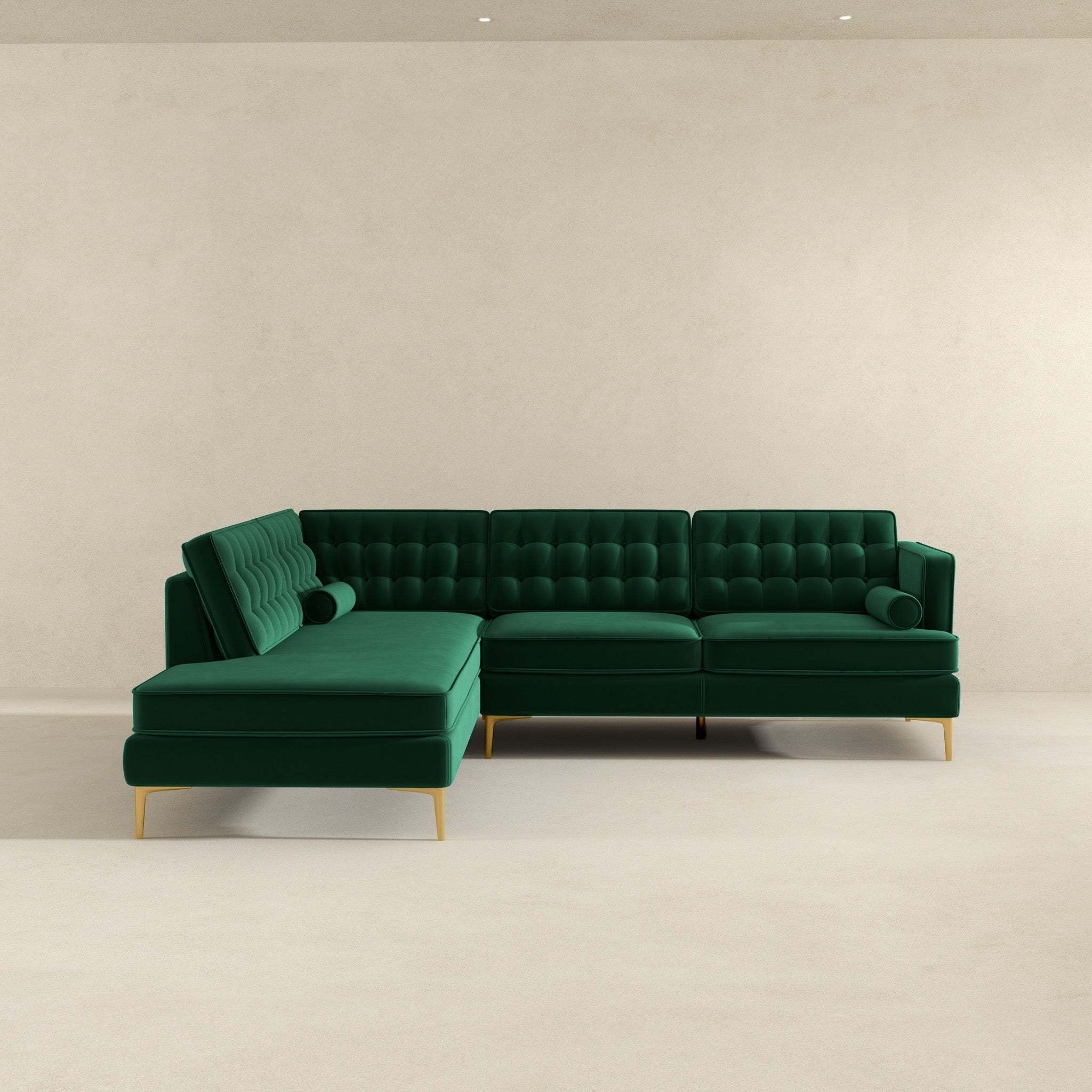 Brooke Green Left-Facing Sectional Sofa