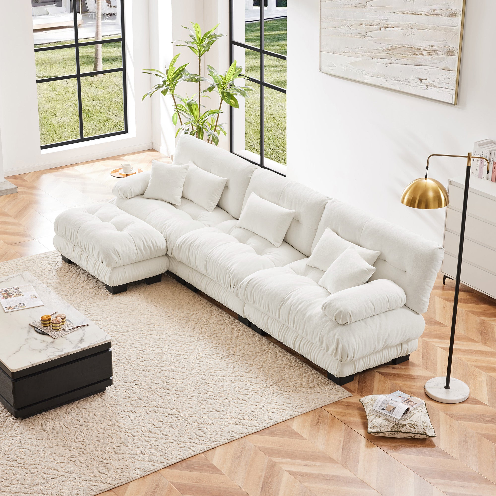 Luxury Oversized L-Shaped Sectional Sofa
