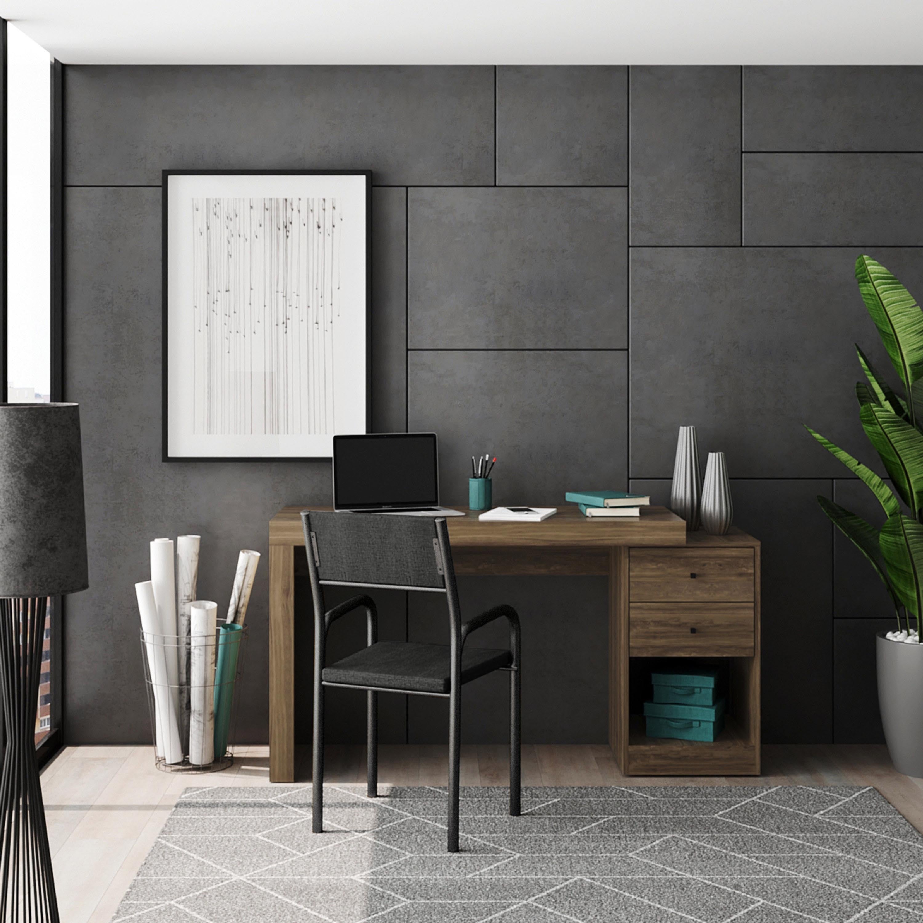 Expandable Walnut Home Office Desk | Adjustable Height Desk