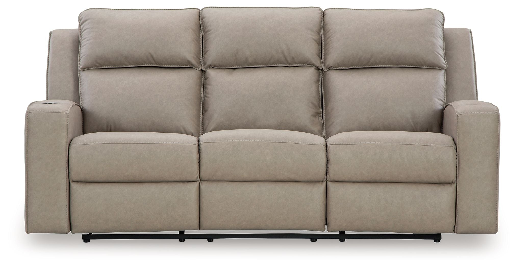 Lavenhorne - Rec Sofa W/Drop Down Table - Pebble