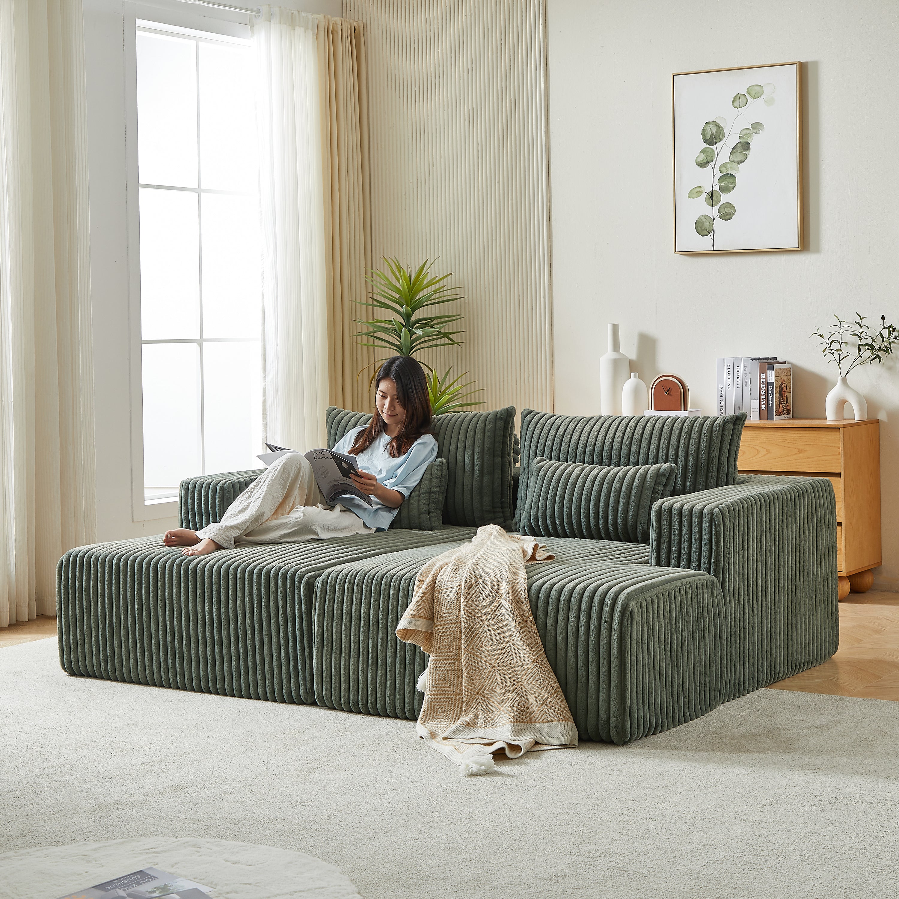 Oversized Sectional Sofa with Chaise & Reclining Bed