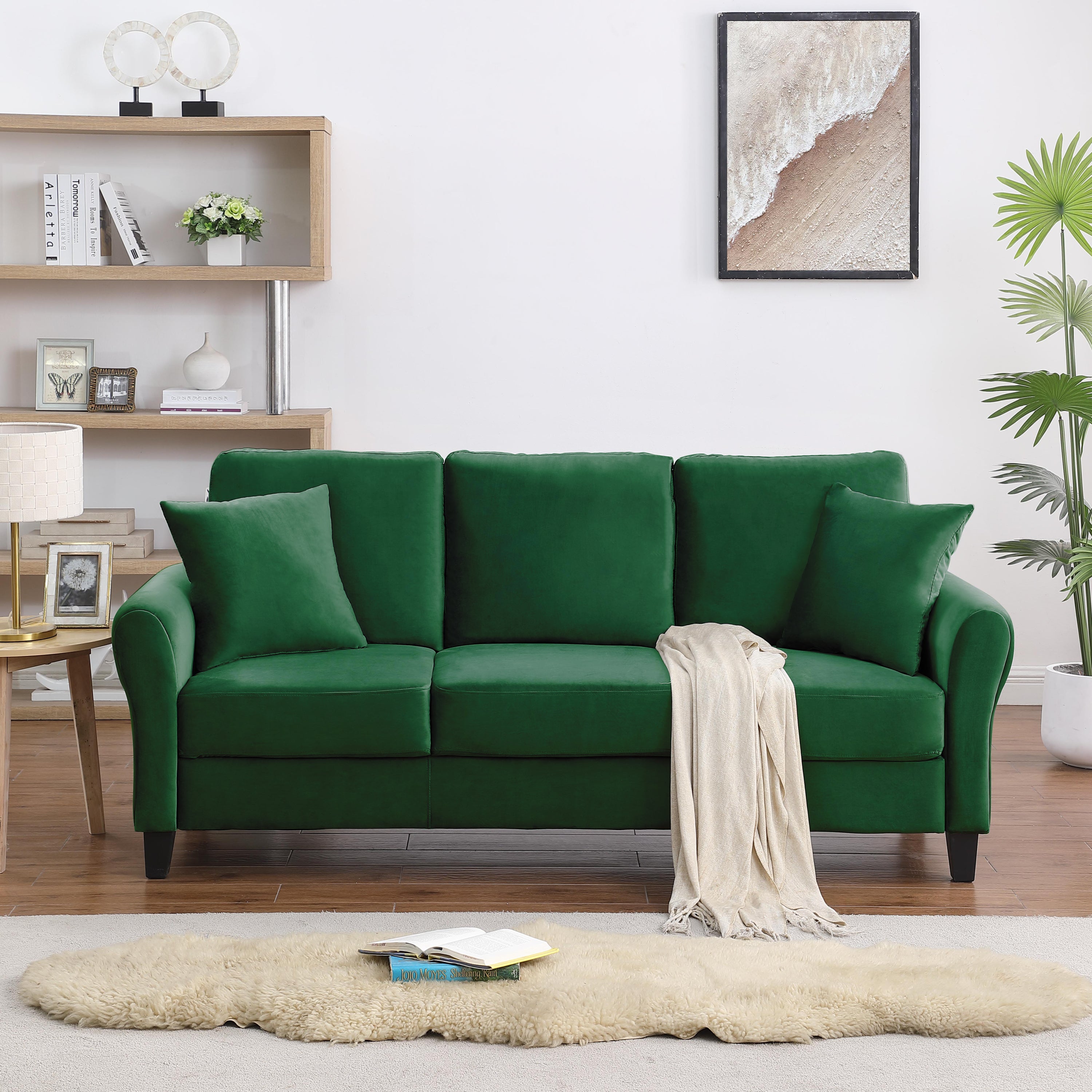 78" Velvet Sofa: Modern 3-Seater Couch