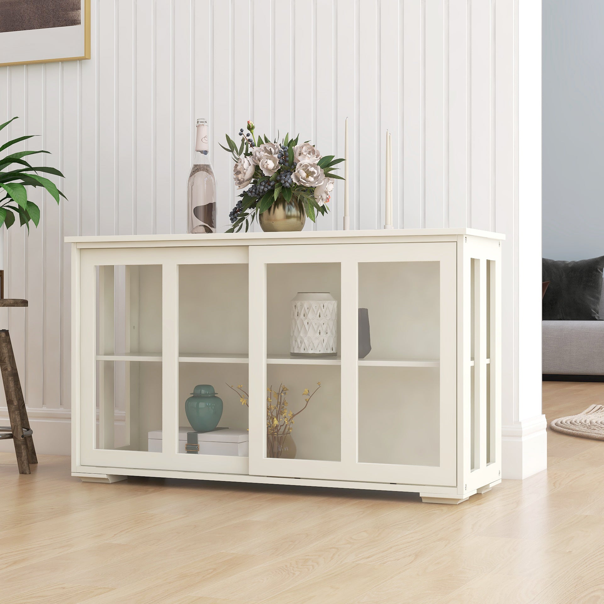 Glass Front White Kitchen Cabinets: Storage & Style