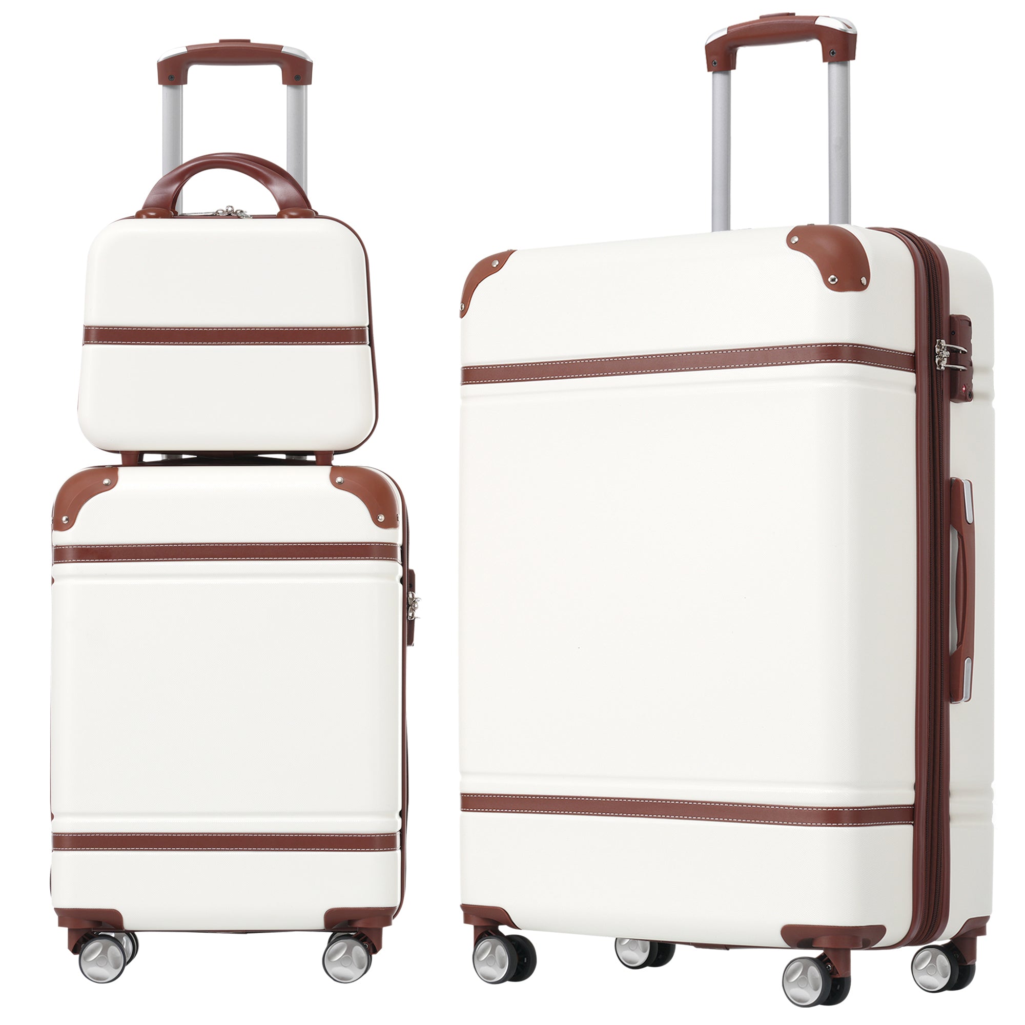 Lightweight Hardshell Luggage Set (3pc, White)