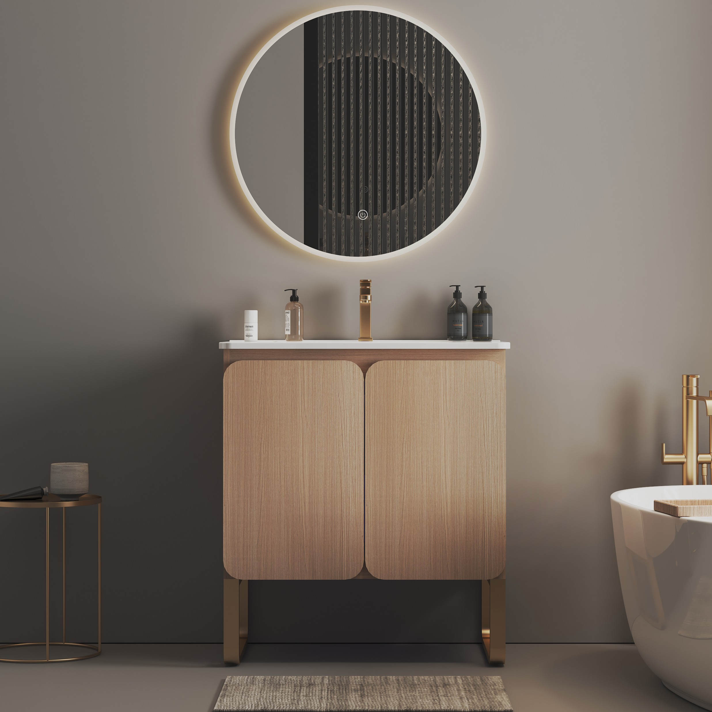 30" Wood Bathroom Vanity with Sink & Storage