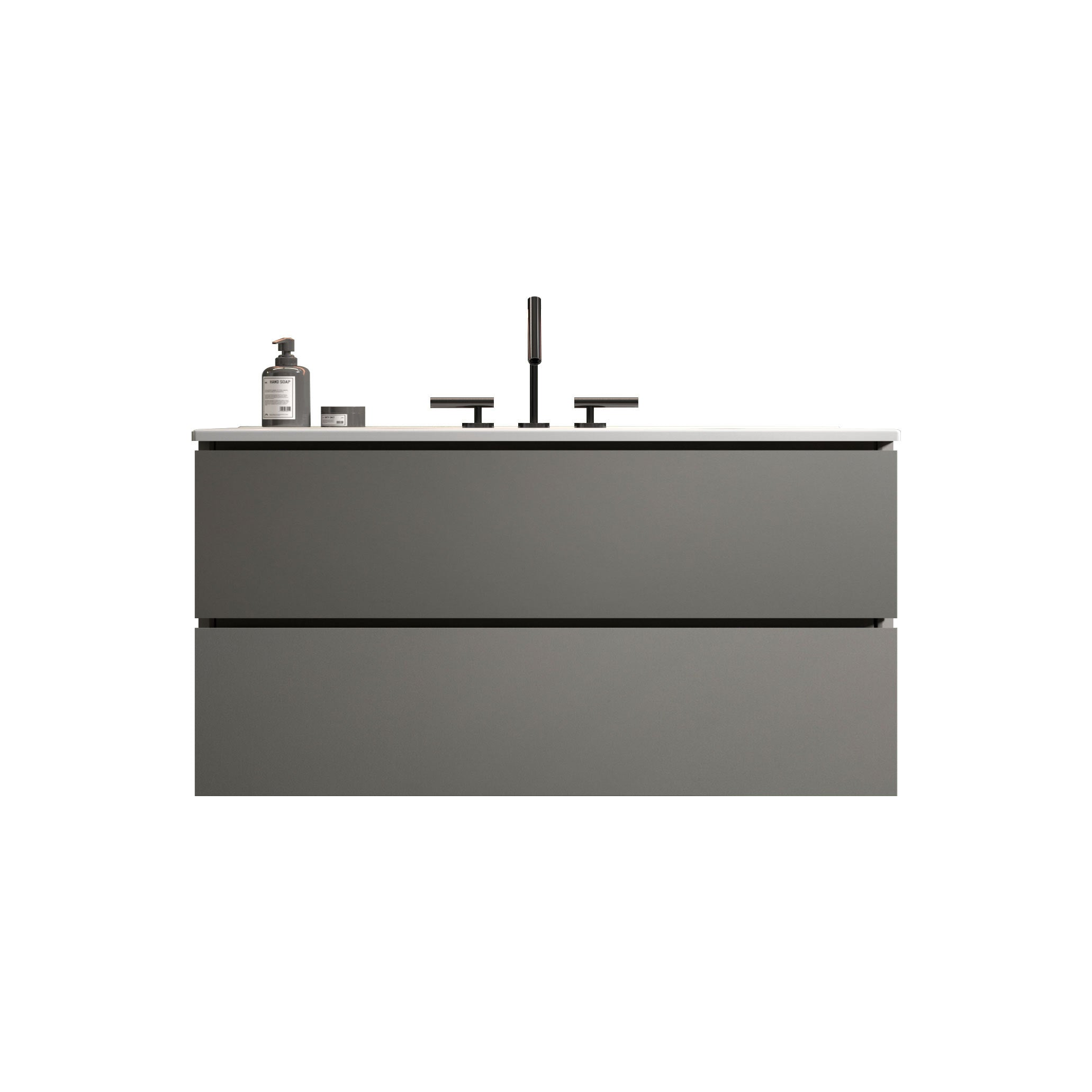 Space Grey 36" Floating Vanity with Ceramic Sink