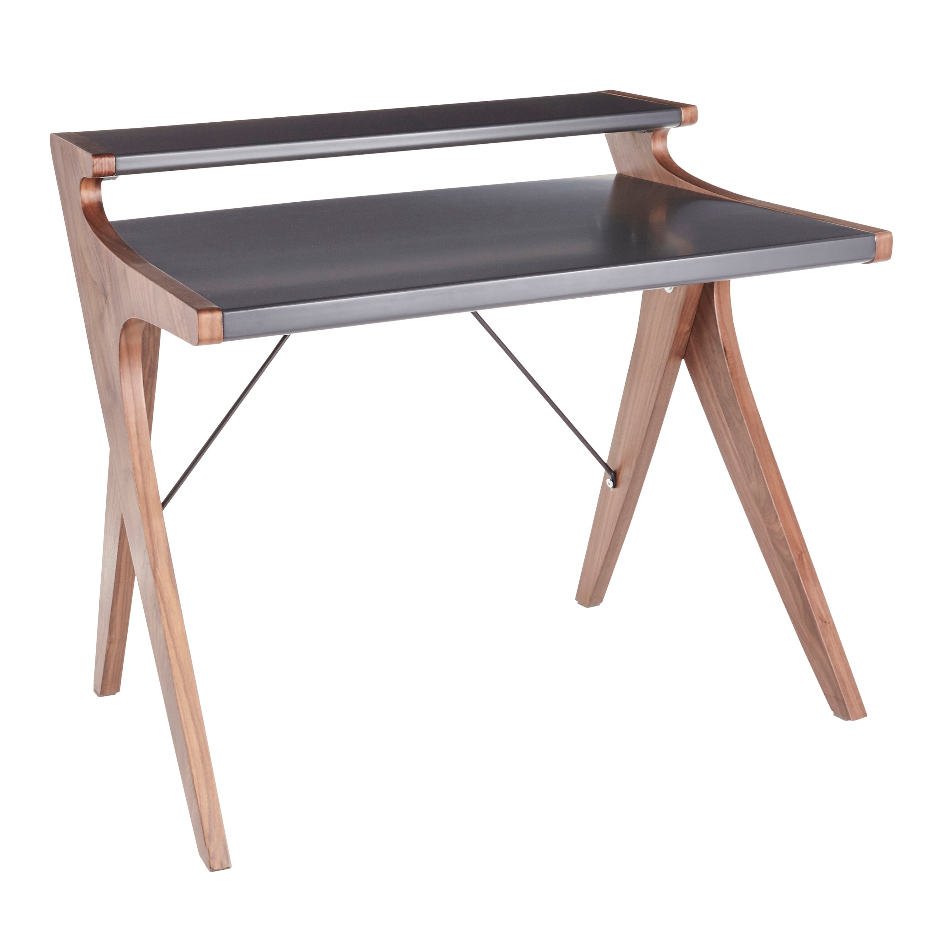 Archer Walnut Desk w/ Grey Top | Contemporary Modern Desk