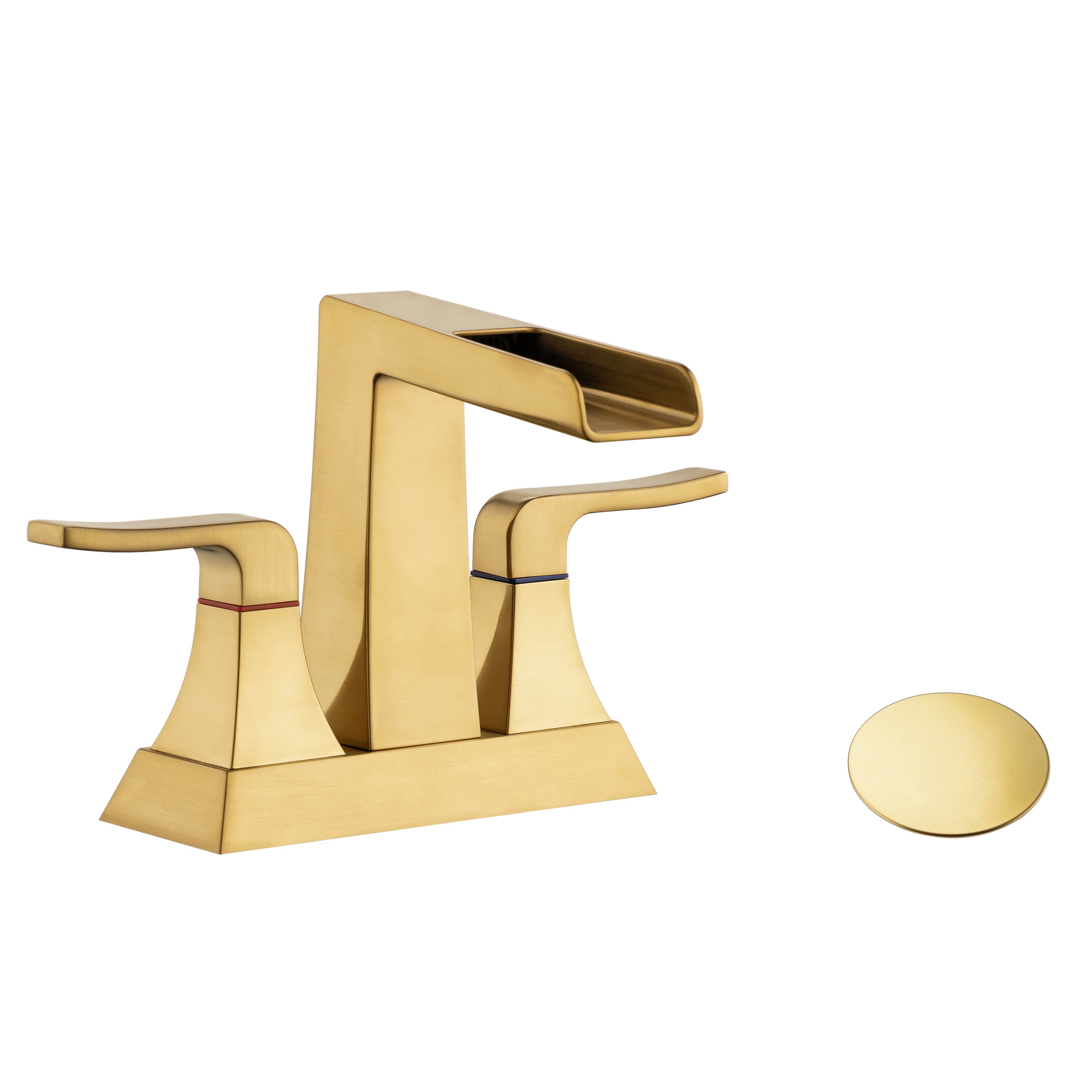 Brushed Gold Bathroom Sink Faucet: Widespread