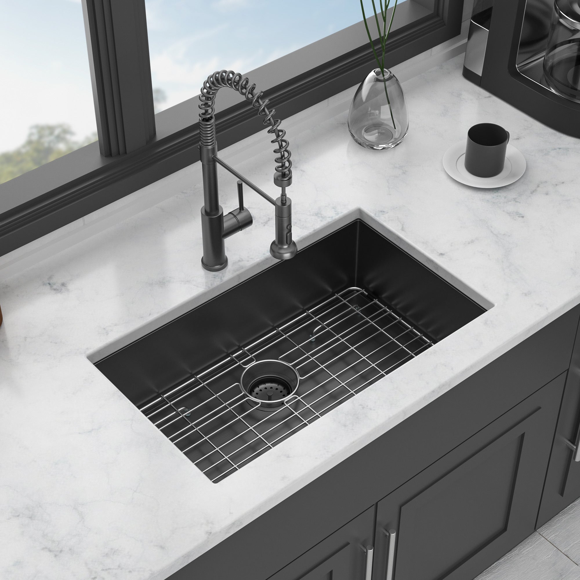 30" Gunmetal Black Undermount Kitchen Sink
