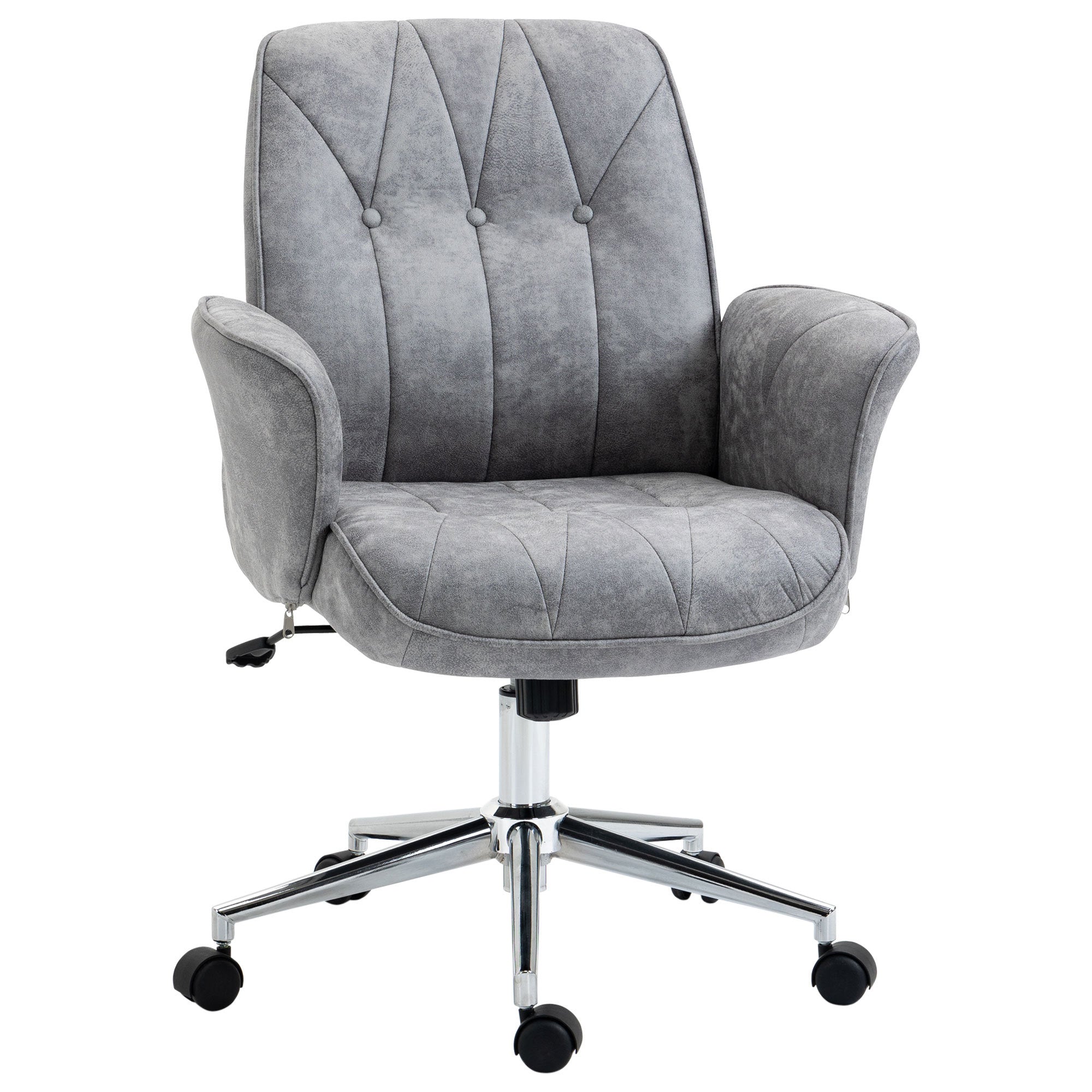 Microfiber Office Chair, Light Gray