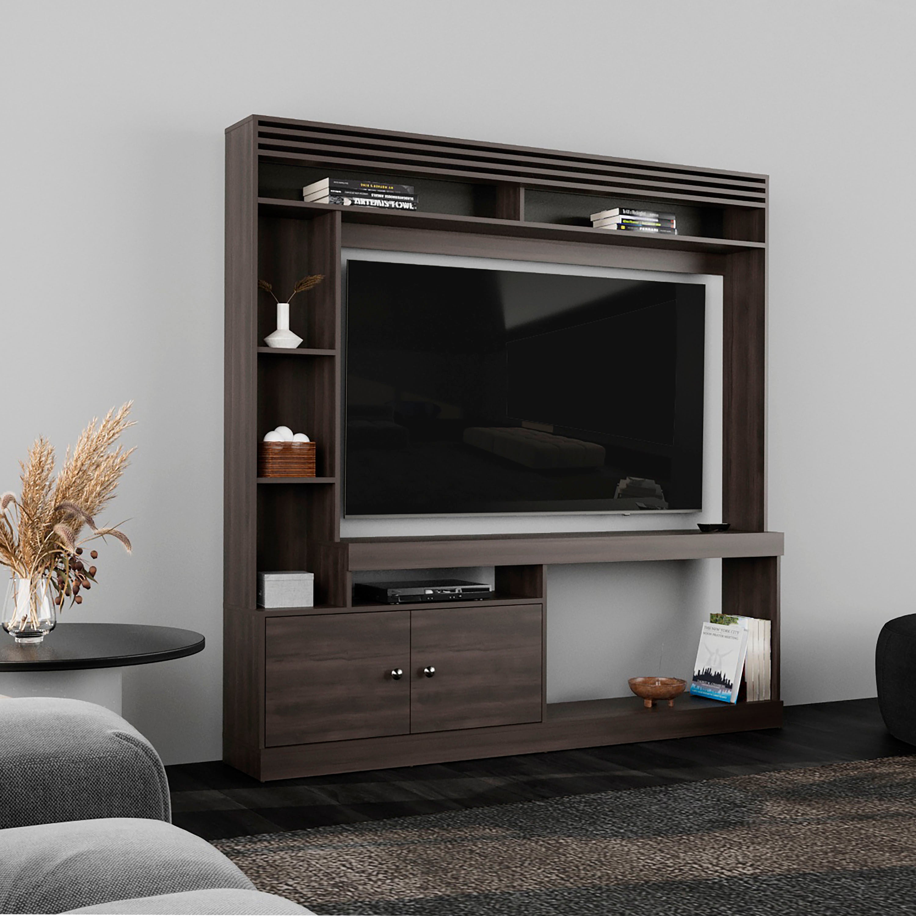 Dante 71" TV Stand & Entertainment Center - Dark Walnut
