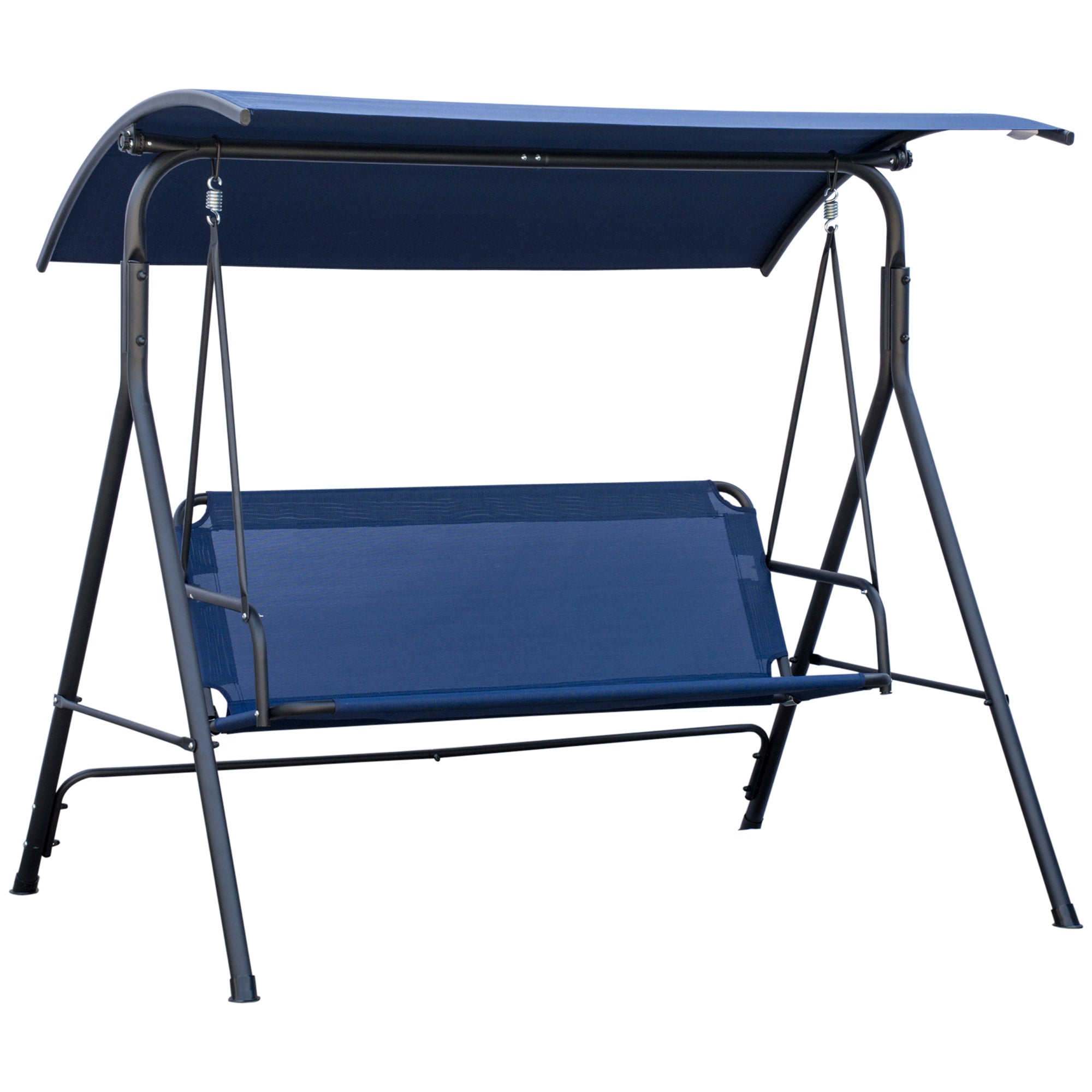 Outsunny 3-Person Porch Swing: Steel Frame, Canopy