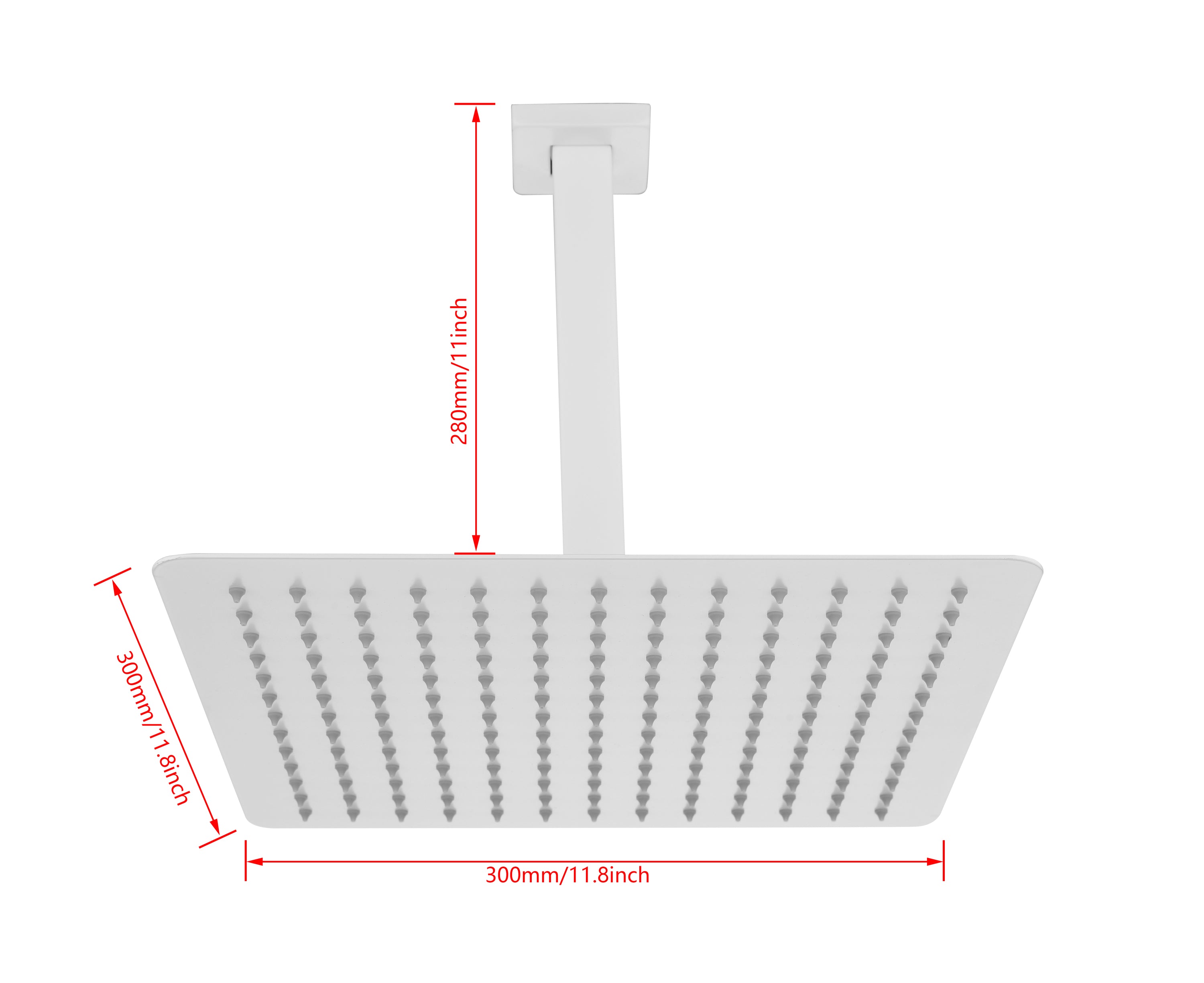 Luxury Rainfall Shower Head: 304 Stainless Steel