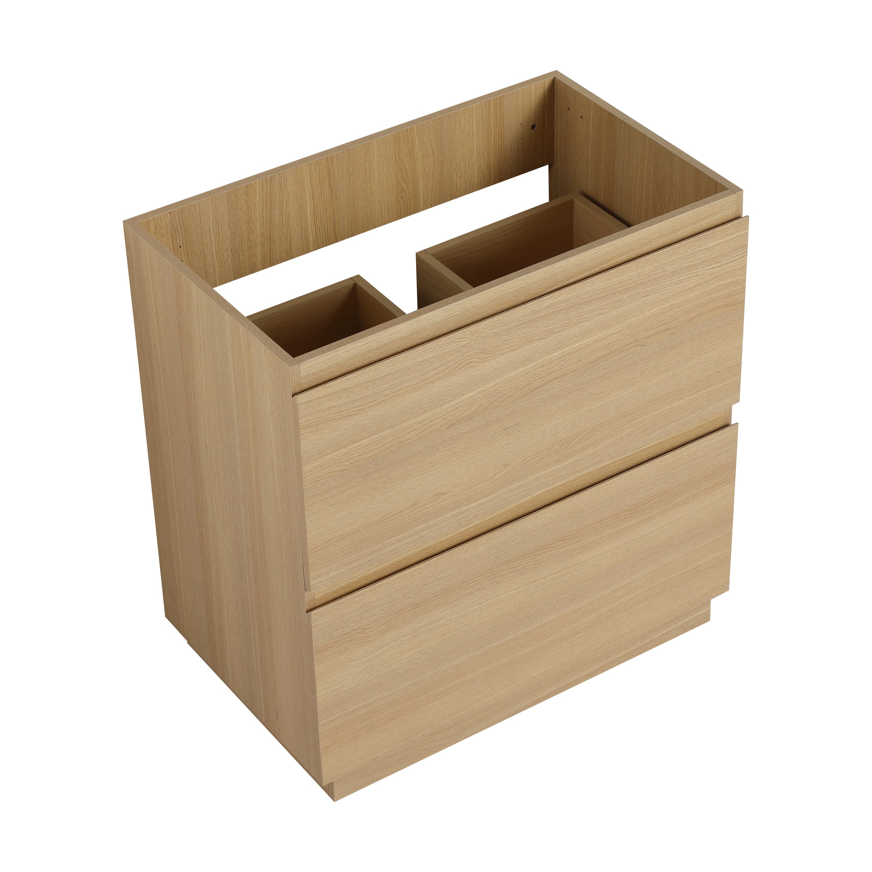 Modern 30" Bathroom Vanity: Double Drawer Oak