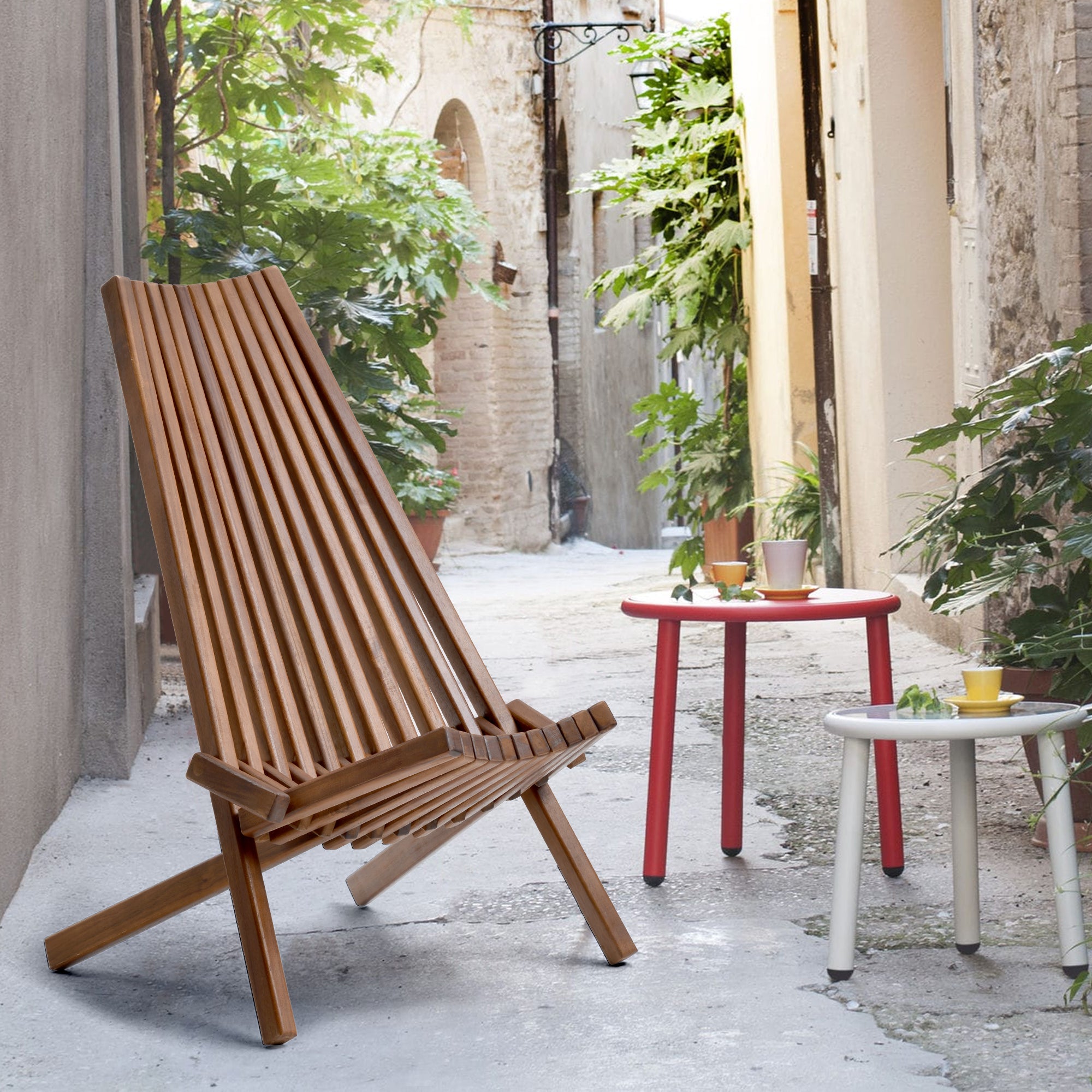Folding Wood Chair: Outdoor & Indoor Portable Patio Seating
