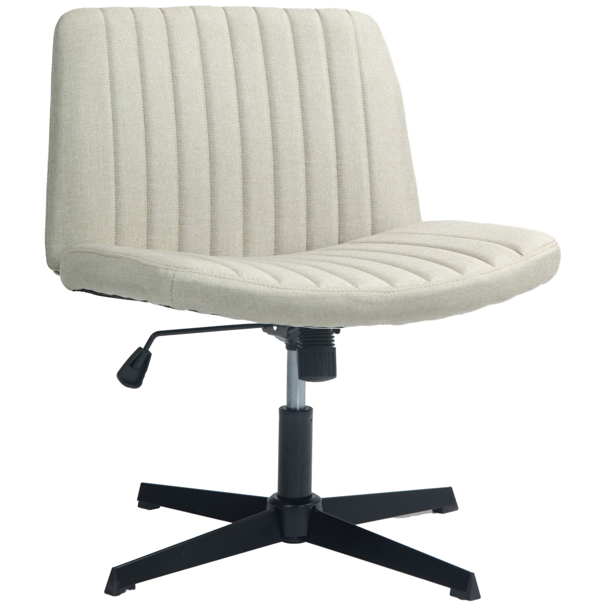 Wide Armless Office Chair, Beige