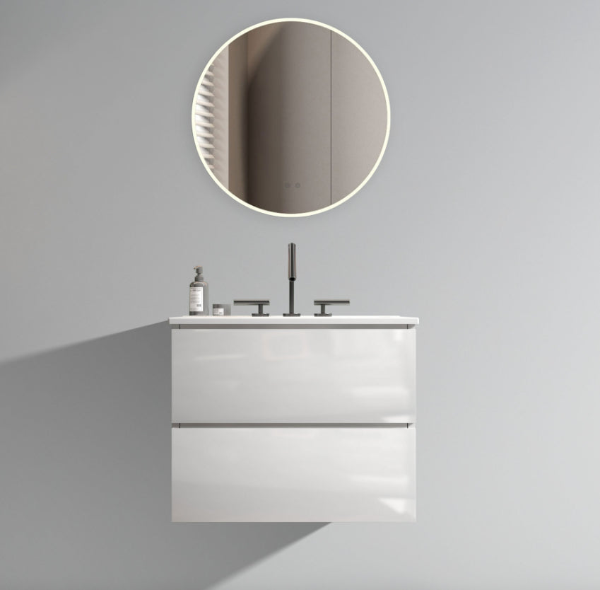 Glossy White 24" Bathroom Vanity with Sink