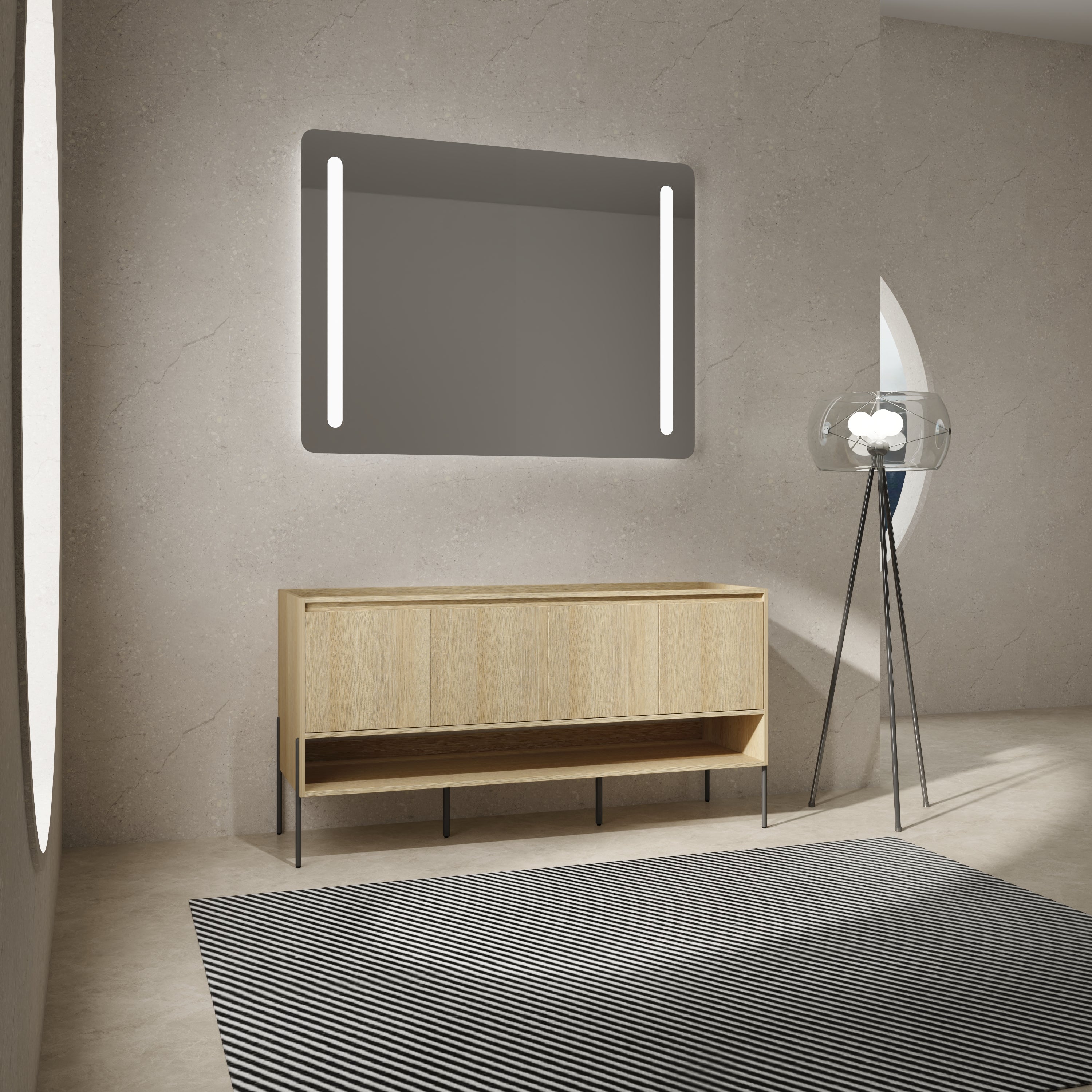 60" Freestanding Bathroom Vanity with 4 Soft-Close Doors