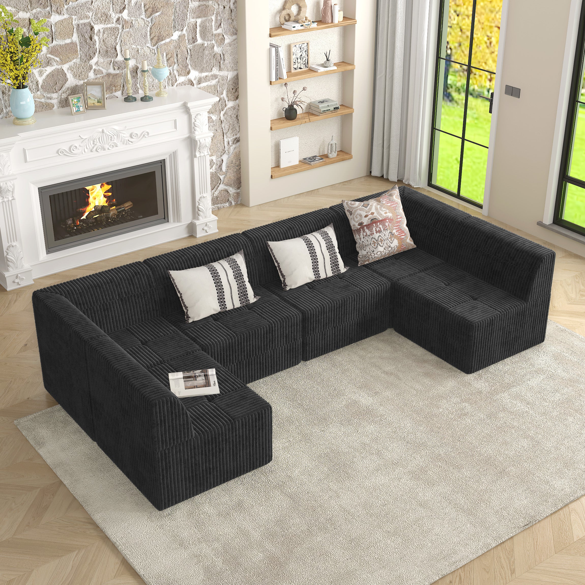 U-Shaped Modular Sectional Sofa: Modern & Compact