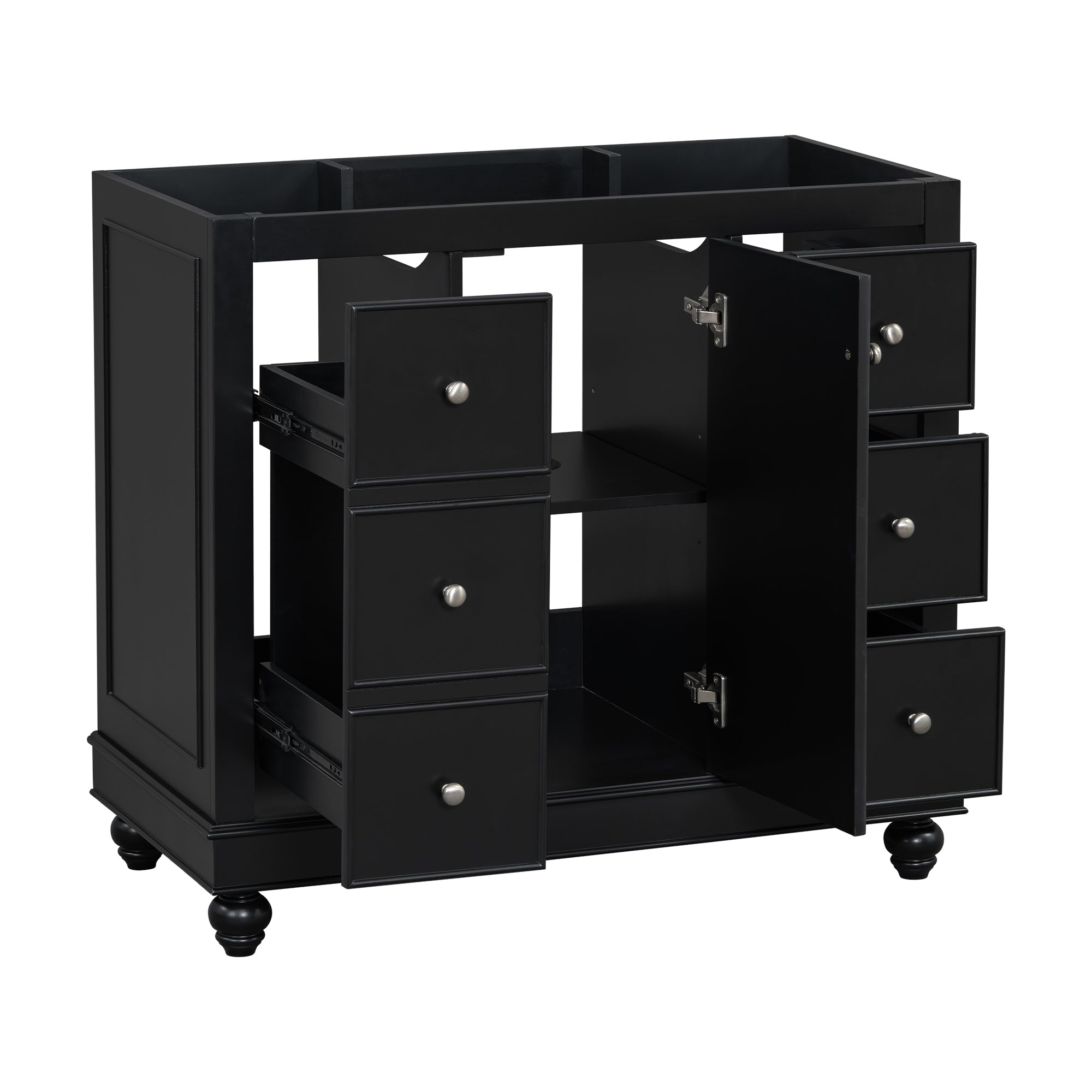36" Black Bathroom Vanity Cabinet Only