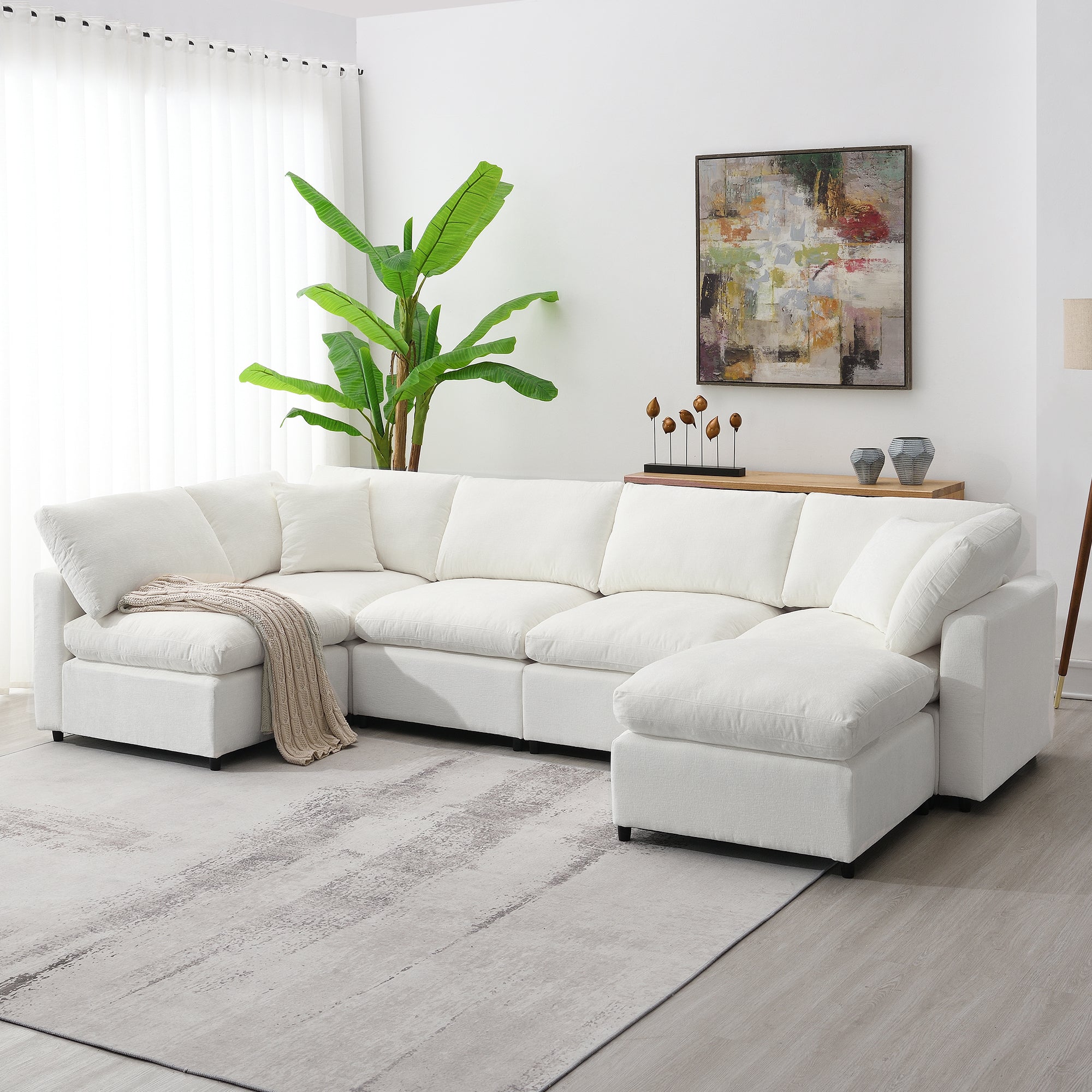Modern Modular Sofa Bed: 6-Seat Sectional Couch