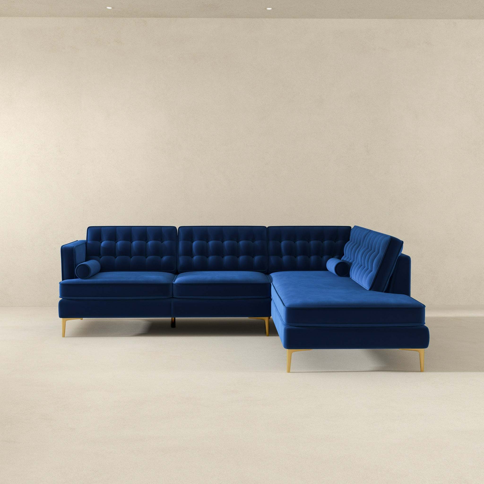 Brooke Dark Blue Sectional Sofa (Right Facing)
